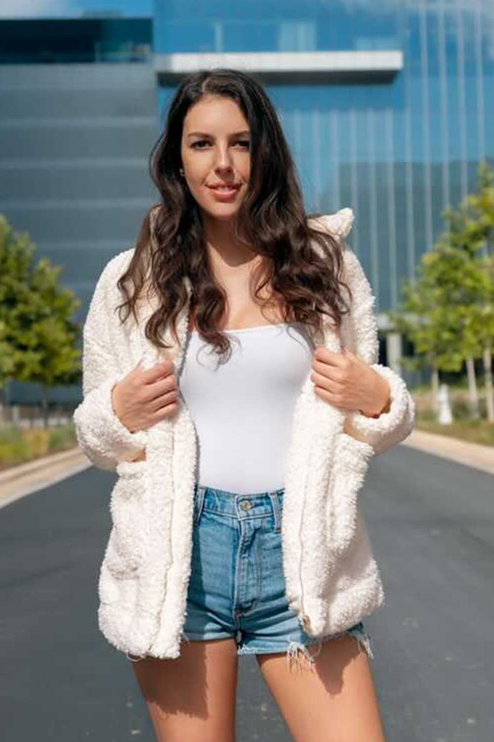 PRETTYGARDEN Women's Fashion Winter Coats Sherpa Fleece Faux Fur Shearling Oversized Trendy Jackets Warm Outerwear Clothing