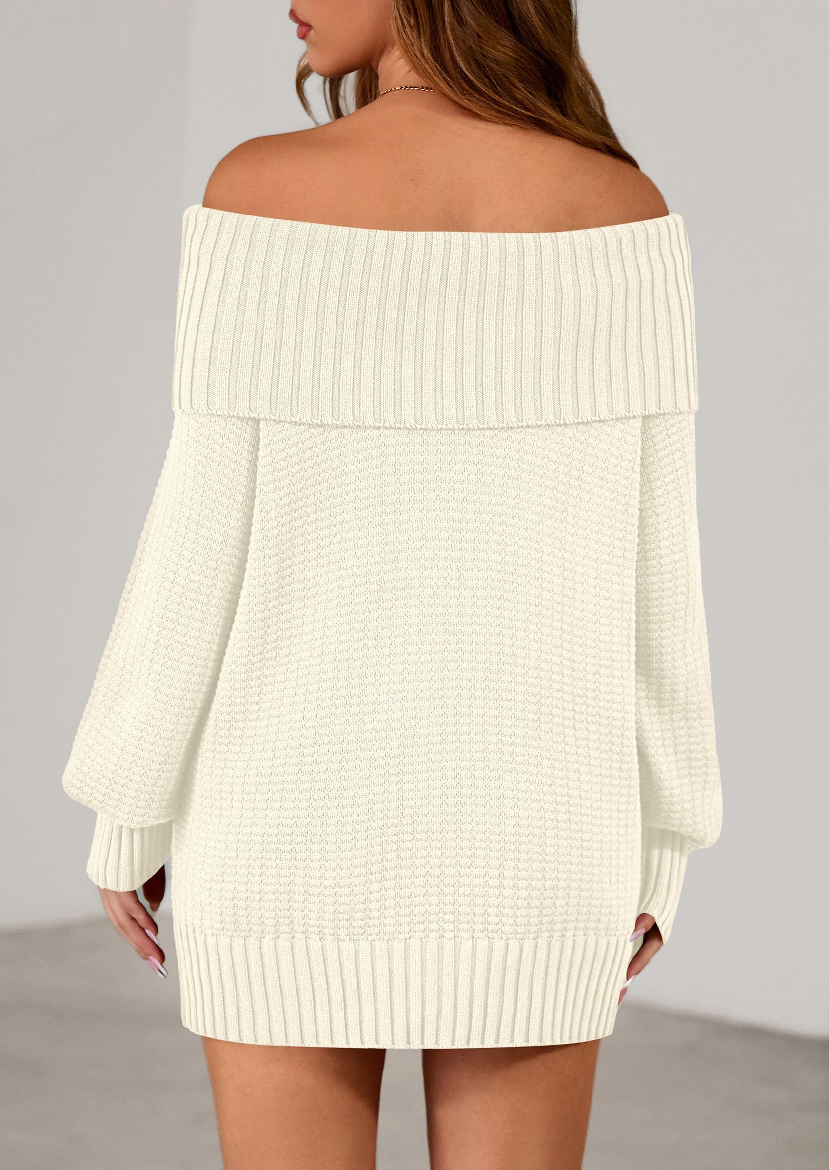 PRETTYGARDEN Womens Off The Shoulder Sweater Long Sleeve Tops Loose Knit Pullover Sweaters Fashion Fall Clothes