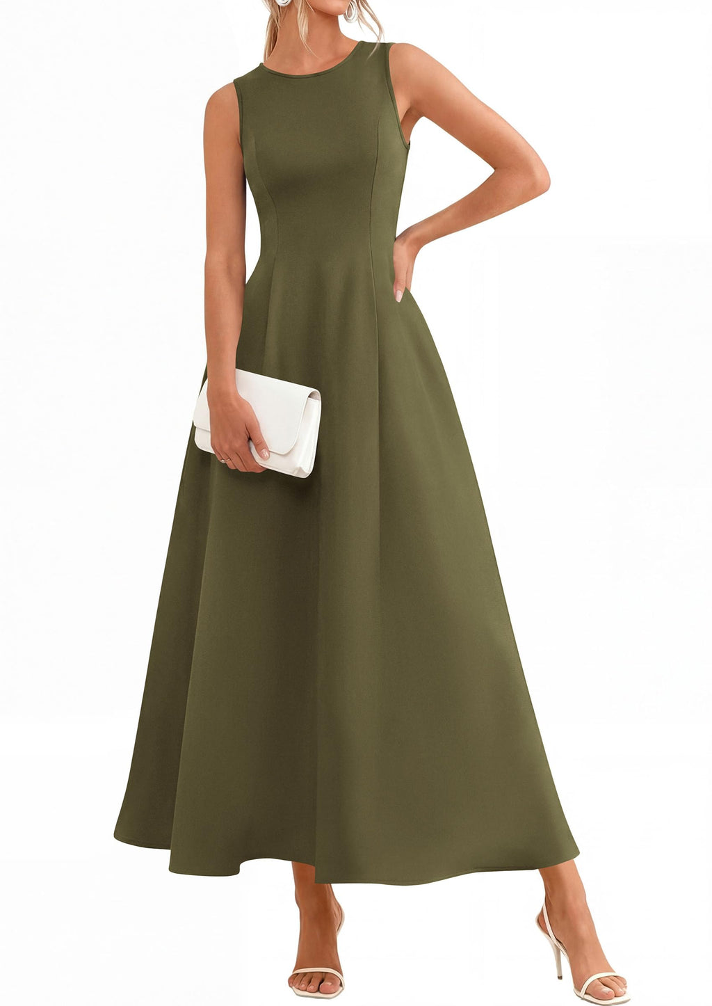 PRETTYGARDEN Women's Maxi Dress Summer Wedding Guest Spring A Line Long Tank Flowy Modest Sleeveless Cocktail Dresses