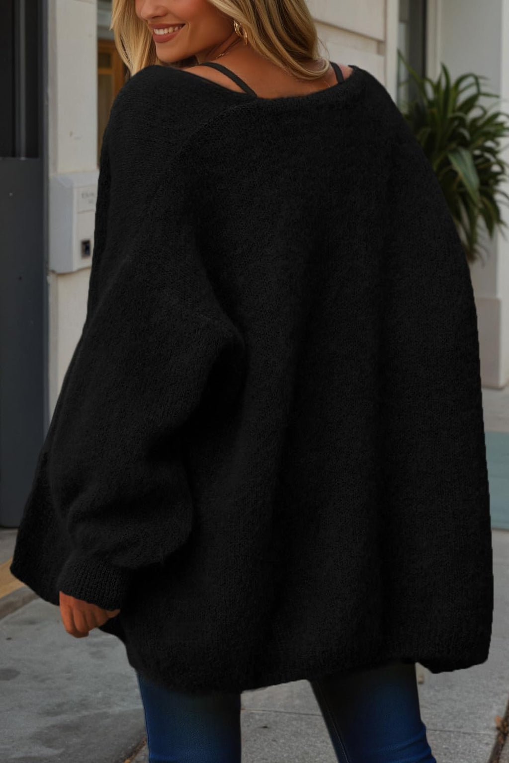 FreshPretty Women Open Front Slouchy Cozy Chunky Knit Cardigans,Fall Fashion Long Sleeve Drop Shoulder Soft Oversized Sweaters,Cute Long Cardigan Winter Clothing,Spring Trendy Outerwear