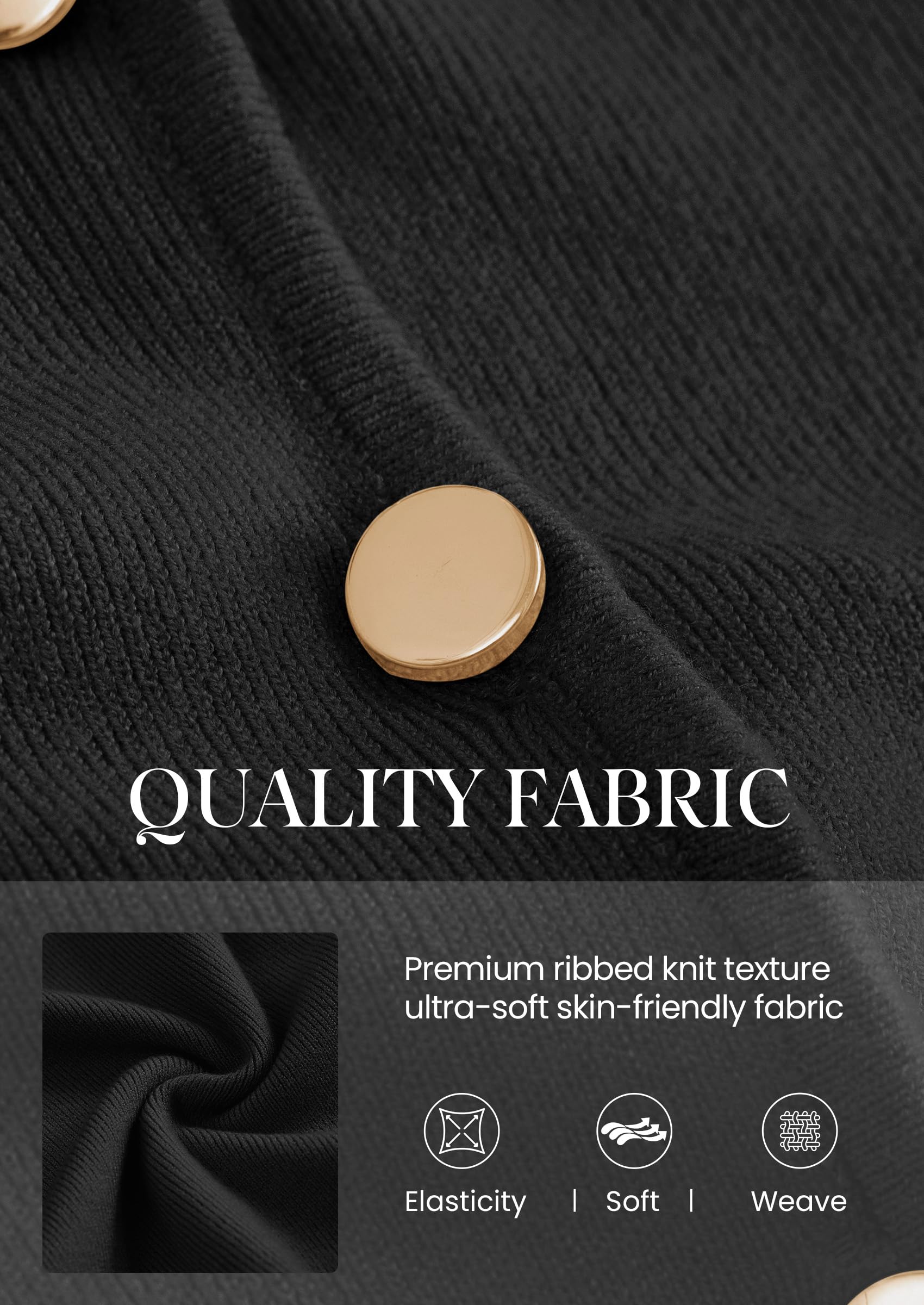 PRETTYGARDEN Button Up Cardigan Sweaters for Women | Slim Fitted Knitwear,Long Sleeve Lightweight Knit Cardigans,Business Casual Outfits Work Tops,Layering Piece for Fall&Winter