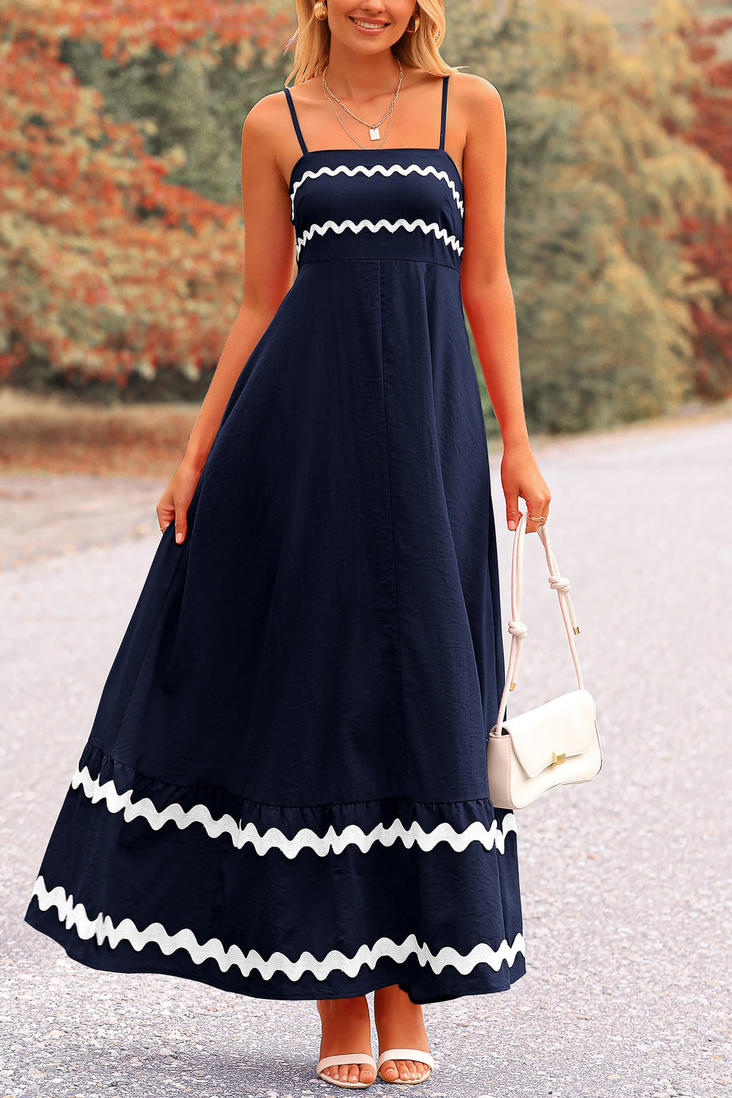 PRETTYGARDEN Women's Summer Flowy Maxi Dress Casual Sleeveless Spaghetti Strap Ruffle Beach Long Dresses
