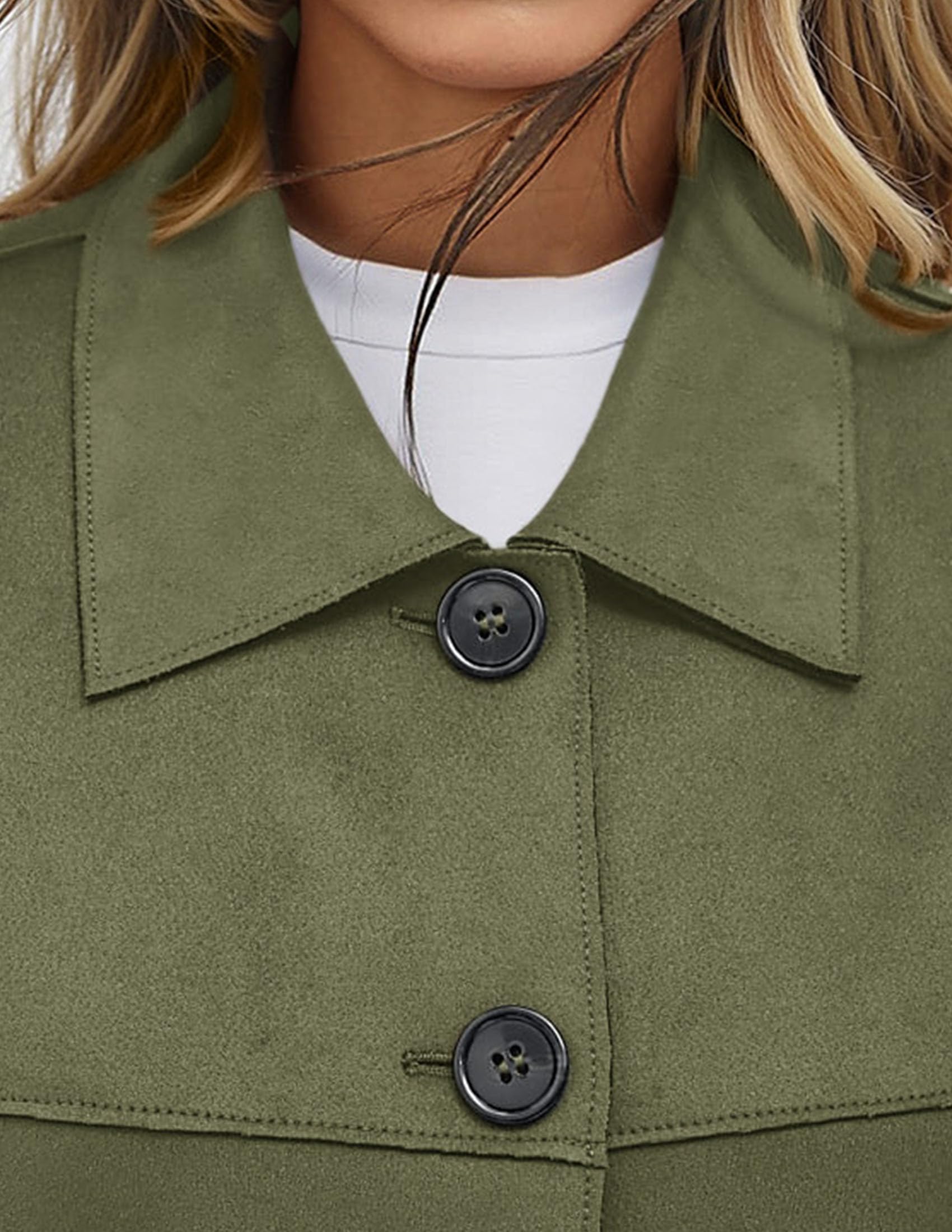 PRETTYGARDEN Women's Faux Suede Cropped Jacket Casual Lightweight Fall Fashion Winter Coats Outerwear Trendy Clothes