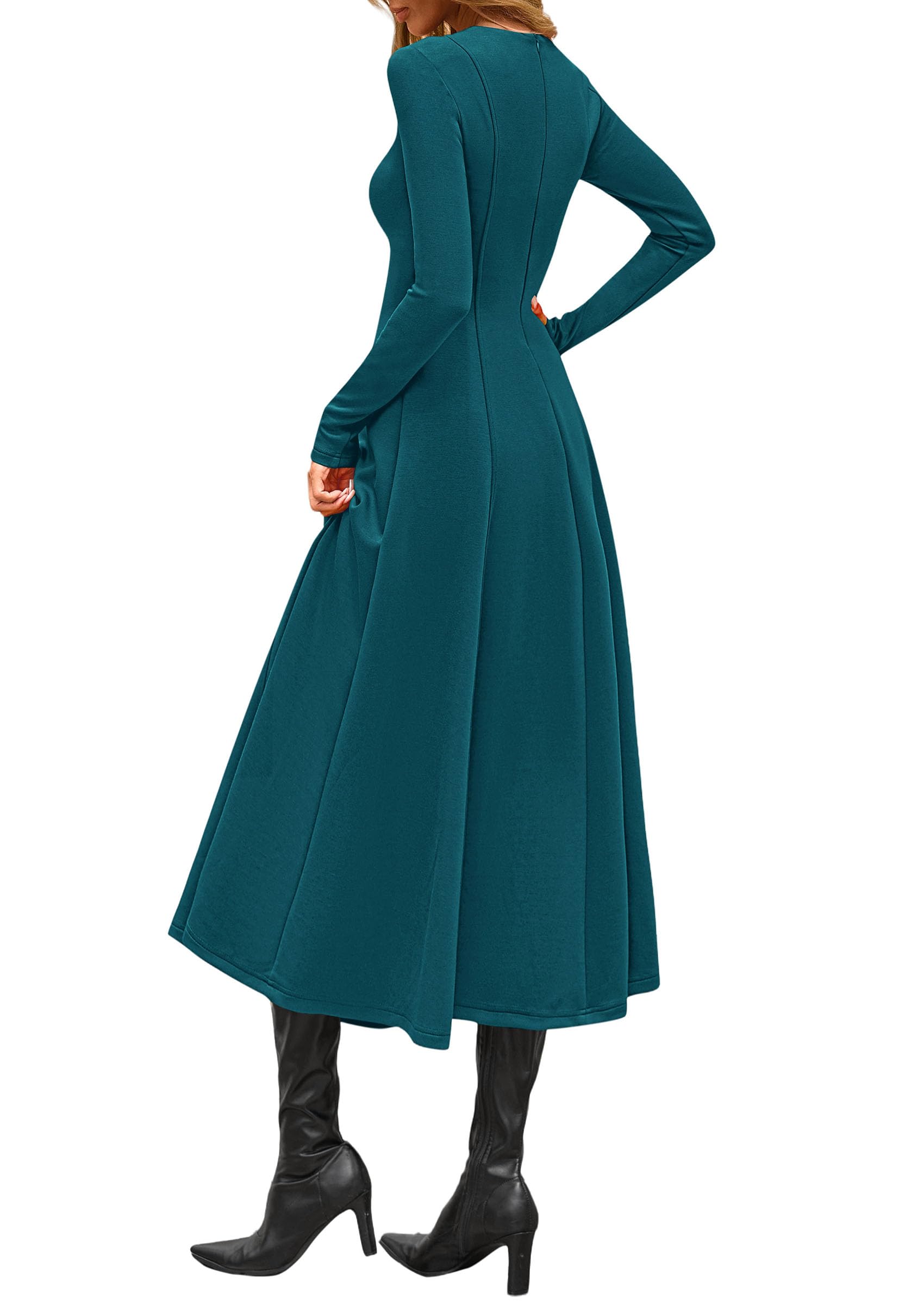 PRETTYGARDEN Cocktail Dresses for Women  Elegant Classy Fall Long Sleeve Midi A Line Flowy Modest Winter Party Dress