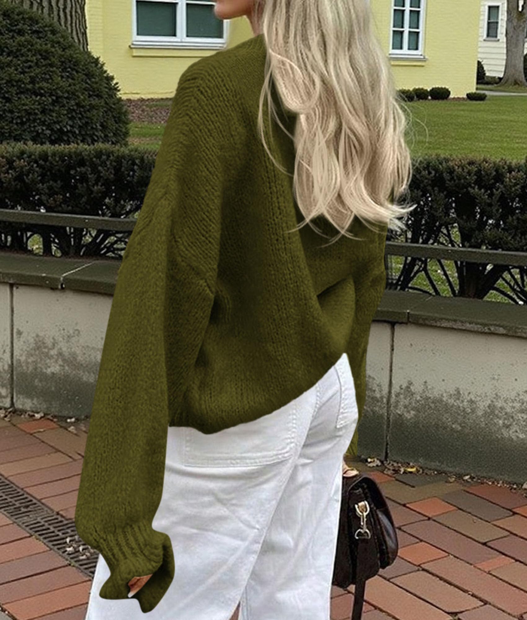 PRETTYGARDEN Womens Cropped Cardigans Trendy Ruffle Open Front Chunky Knit Sweater Oversized Button Down Fall Clothes