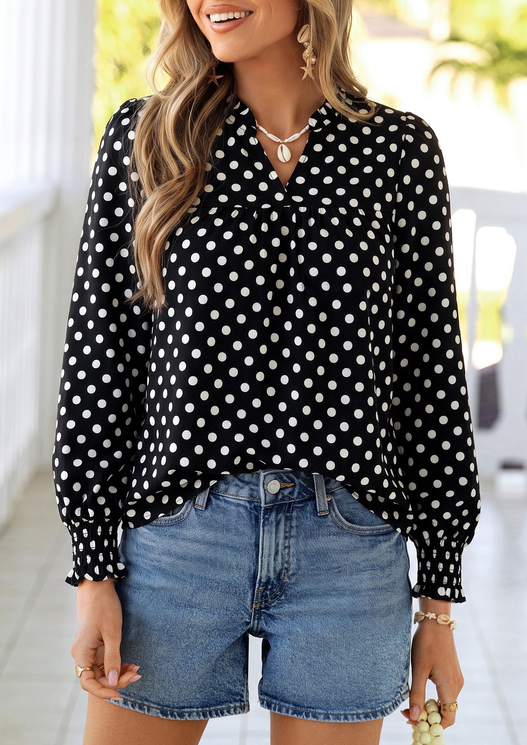 PRETTYGARDEN Women's Boho Floral Blouses Dressy Casual