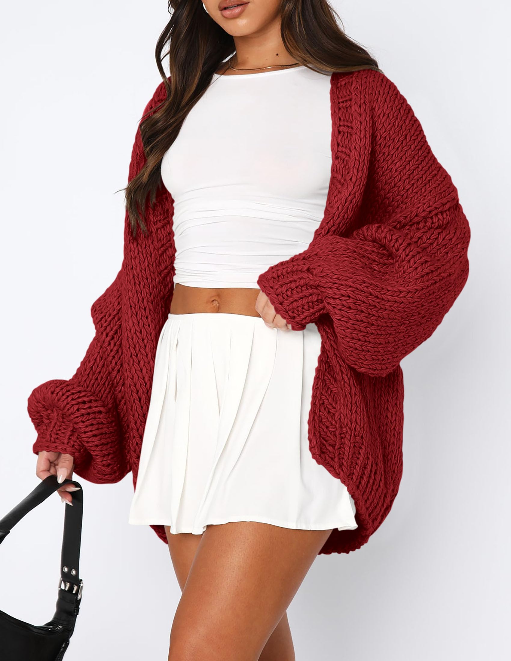 PRETTYGARDEN Cardigan Sweaters for Women Trendy Fall Fashion Long Sleeve Chunky Knit Cardigans Winter Clothing Outfits