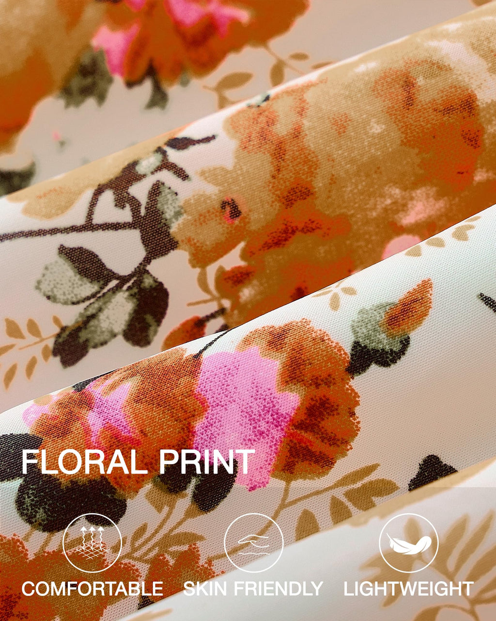 FreshPretty Women Summer Dresses Casual Flowy Beach Square Neck Puff Short Sleeve Smocked Back Boho Floral Long Maxi Dress