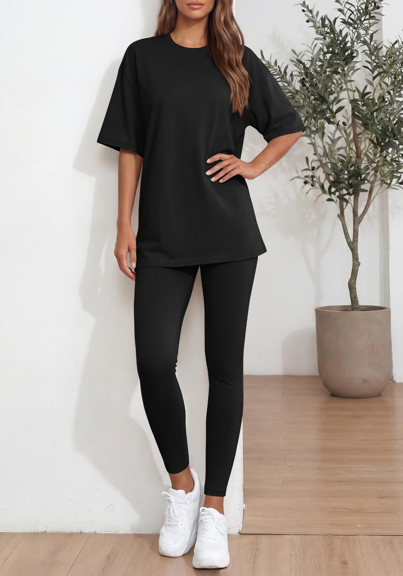 BTFBM Two Piece Lounge Set Women Spring Casual Oversized Shirts Leggings Matching Workout Airport Travel Outfits