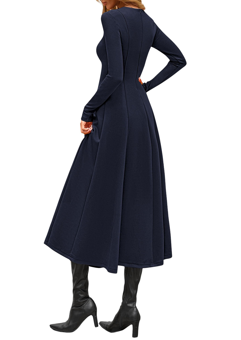 PRETTYGARDEN Cocktail Dresses for Women  Elegant Classy Fall Long Sleeve Midi A Line Flowy Modest Winter Party Dress