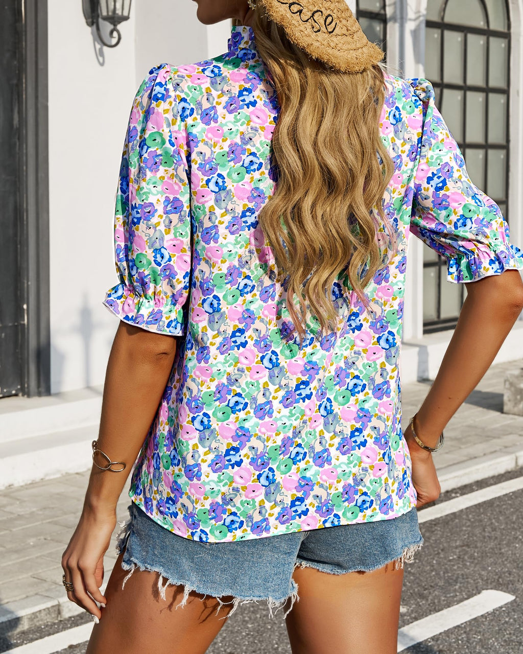 FreshPretty Women's Dressy Casual Blouses Business Work Tops Lace Trim Short Sleeve Office Shirts Summer Spring Outfits