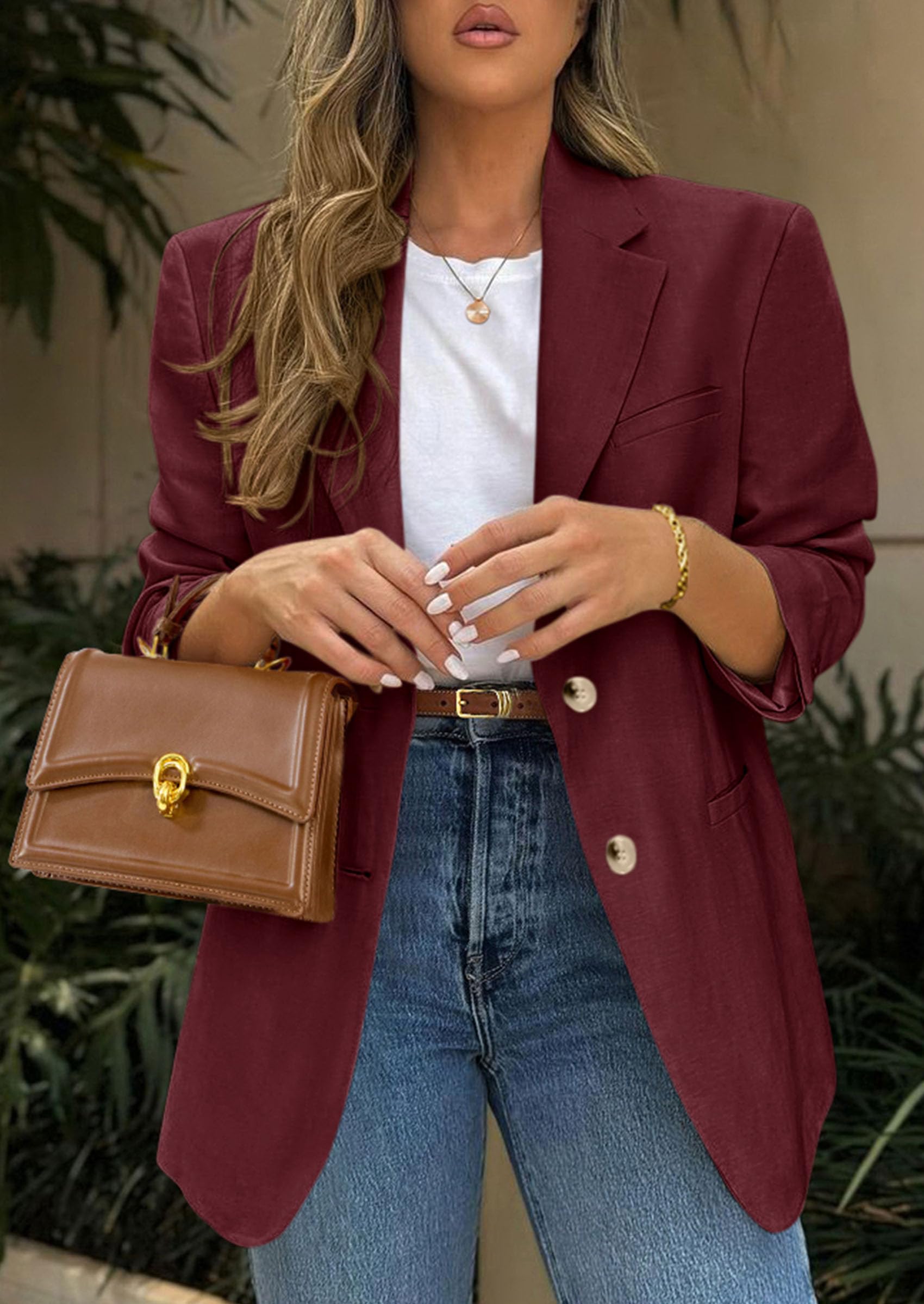 PRETTYGARDEN Blazers for Women Business Casual Long Sleeve Lapel Open Front Suit Jacket Work Blazer with Pockets