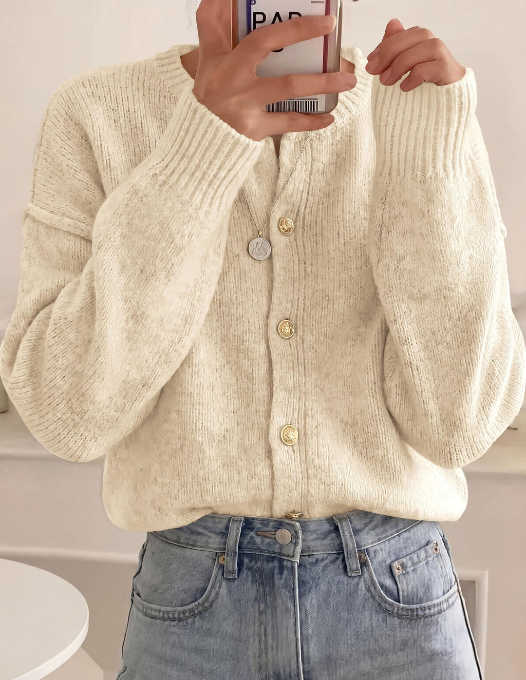 PRETTYGARDEN Women's Button up Chunky Knit Cardigan Sweaters Crew Neck, Long Sleeve, Oversized Sweaters, Relaxed Fit, Soft Cozy Casual Outerwear, Fall Outfits, Winter Fashion Clothing