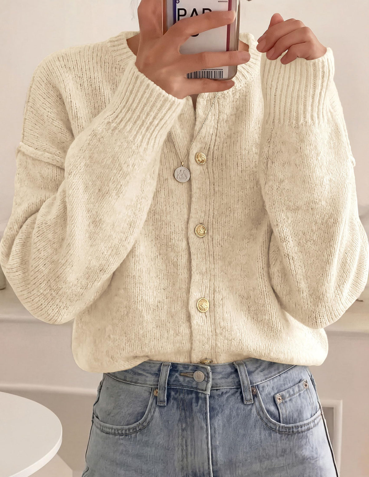 PRETTYGARDEN Women's Button up Chunky Knit Cardigan Sweaters Crew Neck, Long Sleeve, Oversized Sweaters, Relaxed Fit, Soft Cozy Casual Outerwear, Fall Outfits, Winter Fashion Clothing