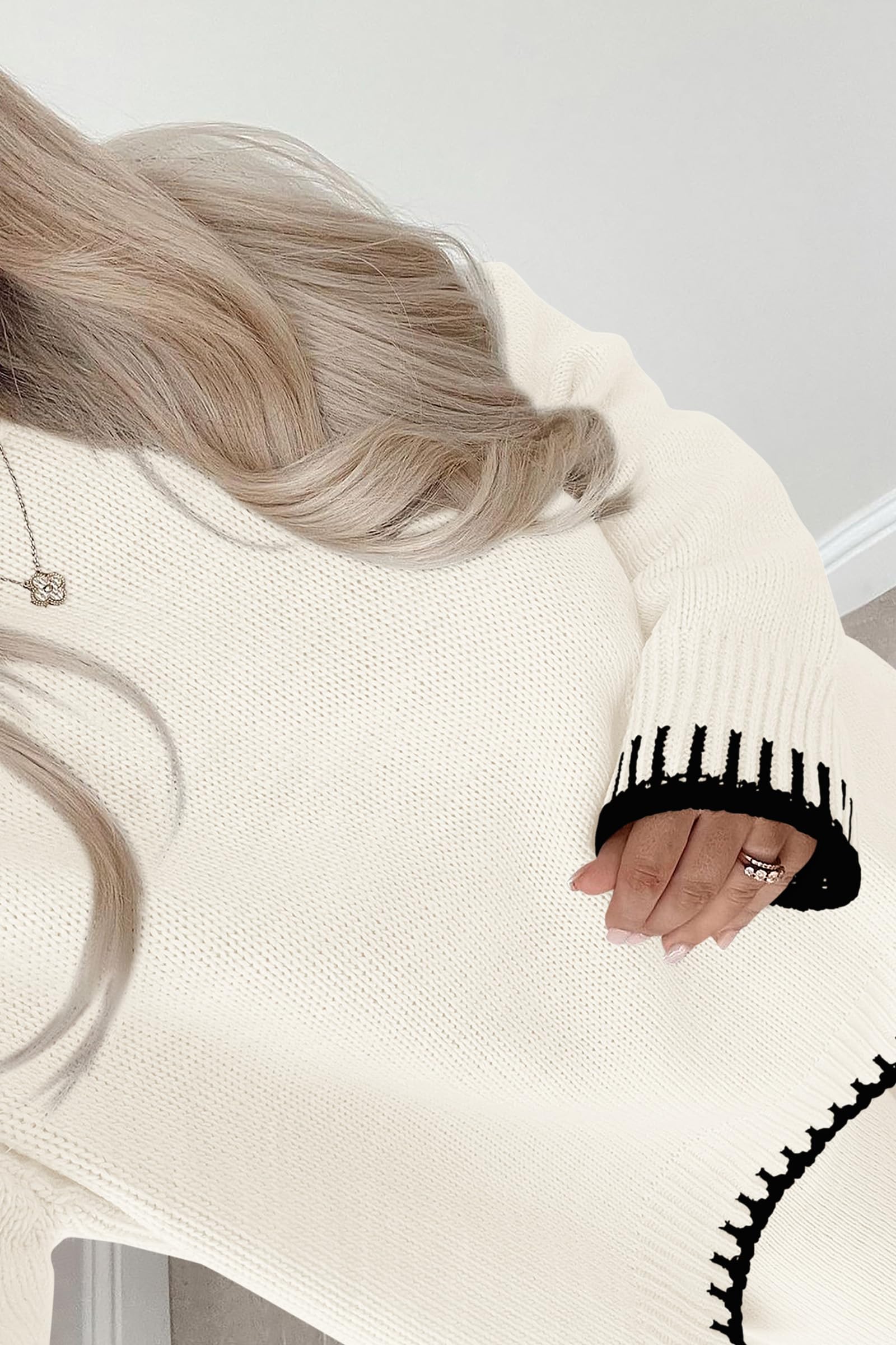 PRETTYGARDEN Women's 2 Piece Knit Sweater Outfit Casual Long Sleeve Pullover Wide Leg Pants Tracksuit Loungewear Set