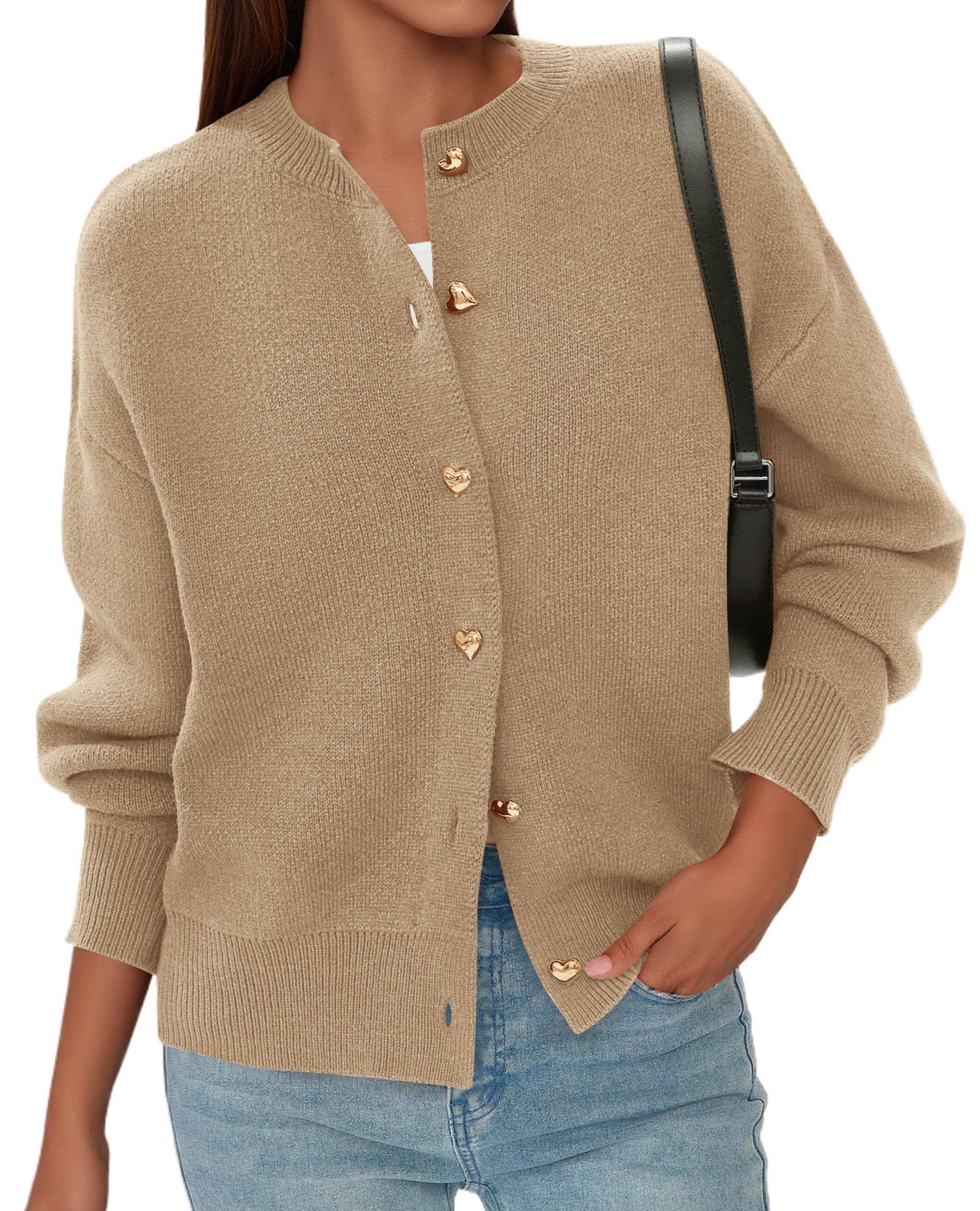 PRETTYGARDEN Cardigan for Women Fall Fashion Long Sleeve Trendy Button Down Work Office Sweaters Cute Winter Jacket