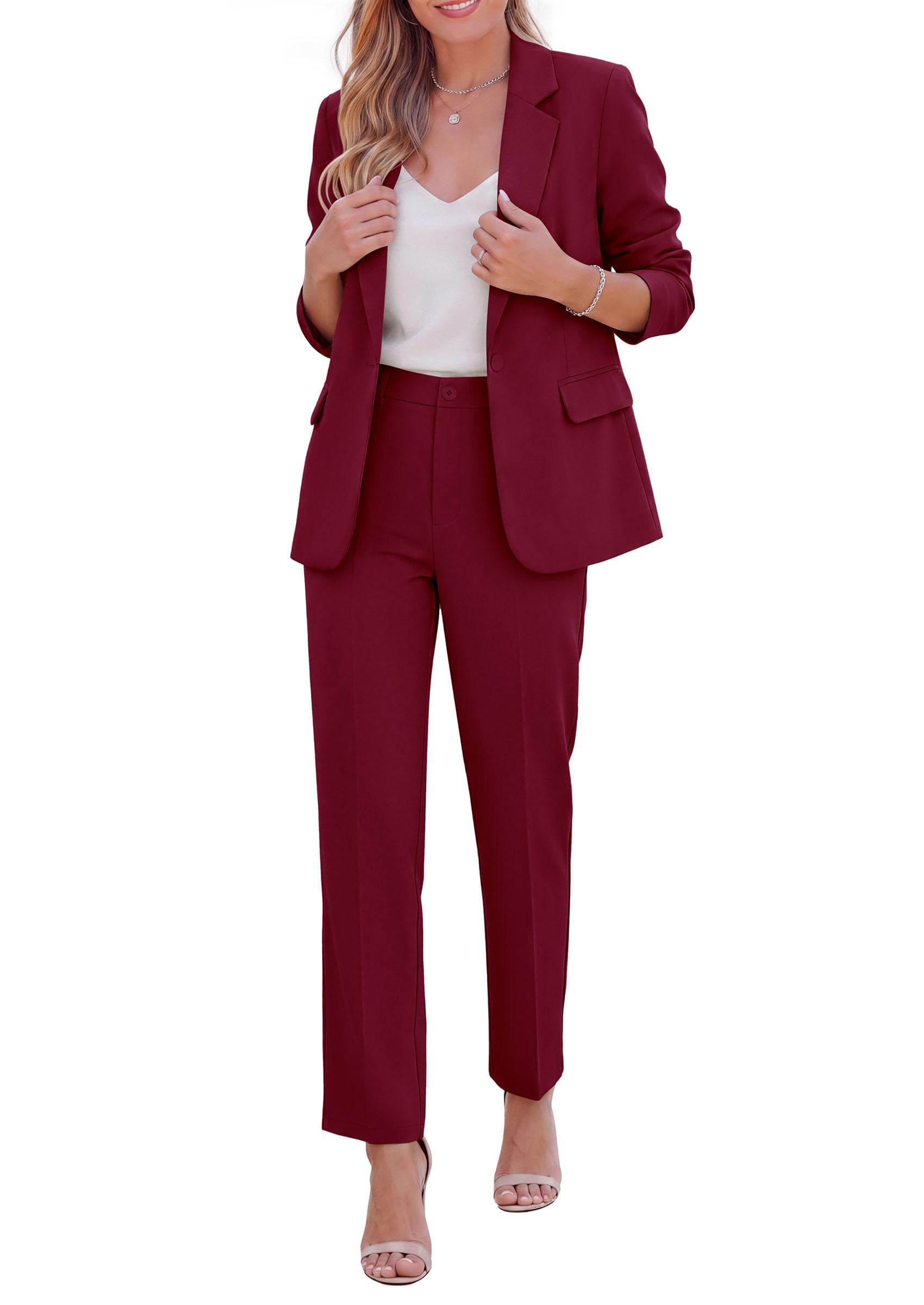 PRETTYGARDEN Two Piece Sets for Women Dressy Pant Suits