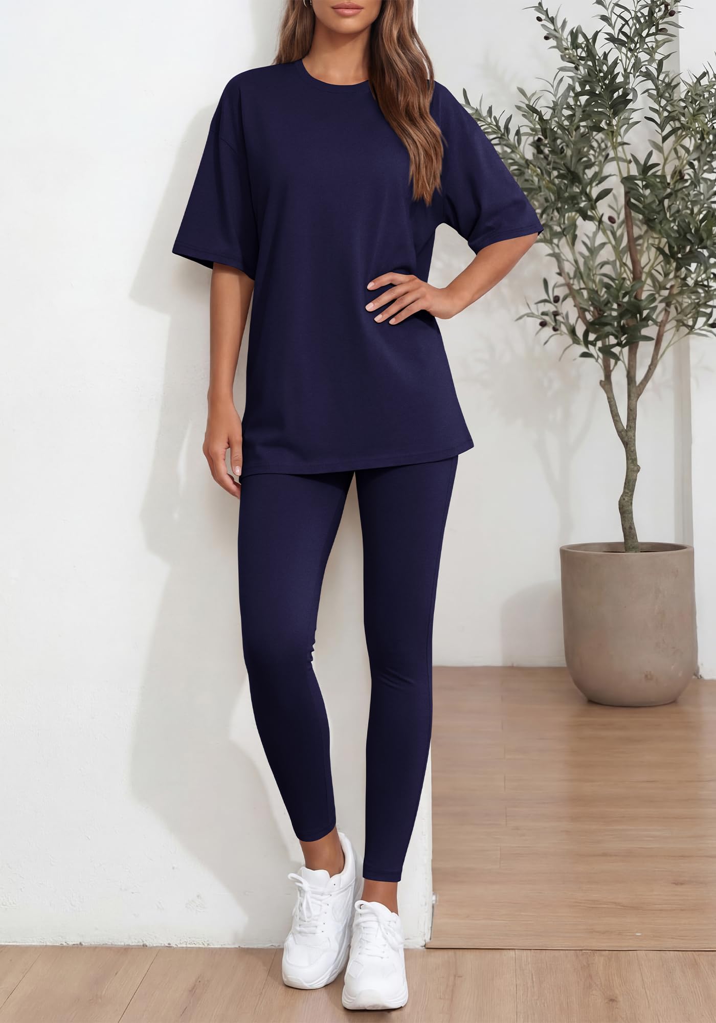 BTFBM Two Piece Lounge Set Women Spring Casual Oversized Shirts Leggings Matching Workout Airport Travel Outfits