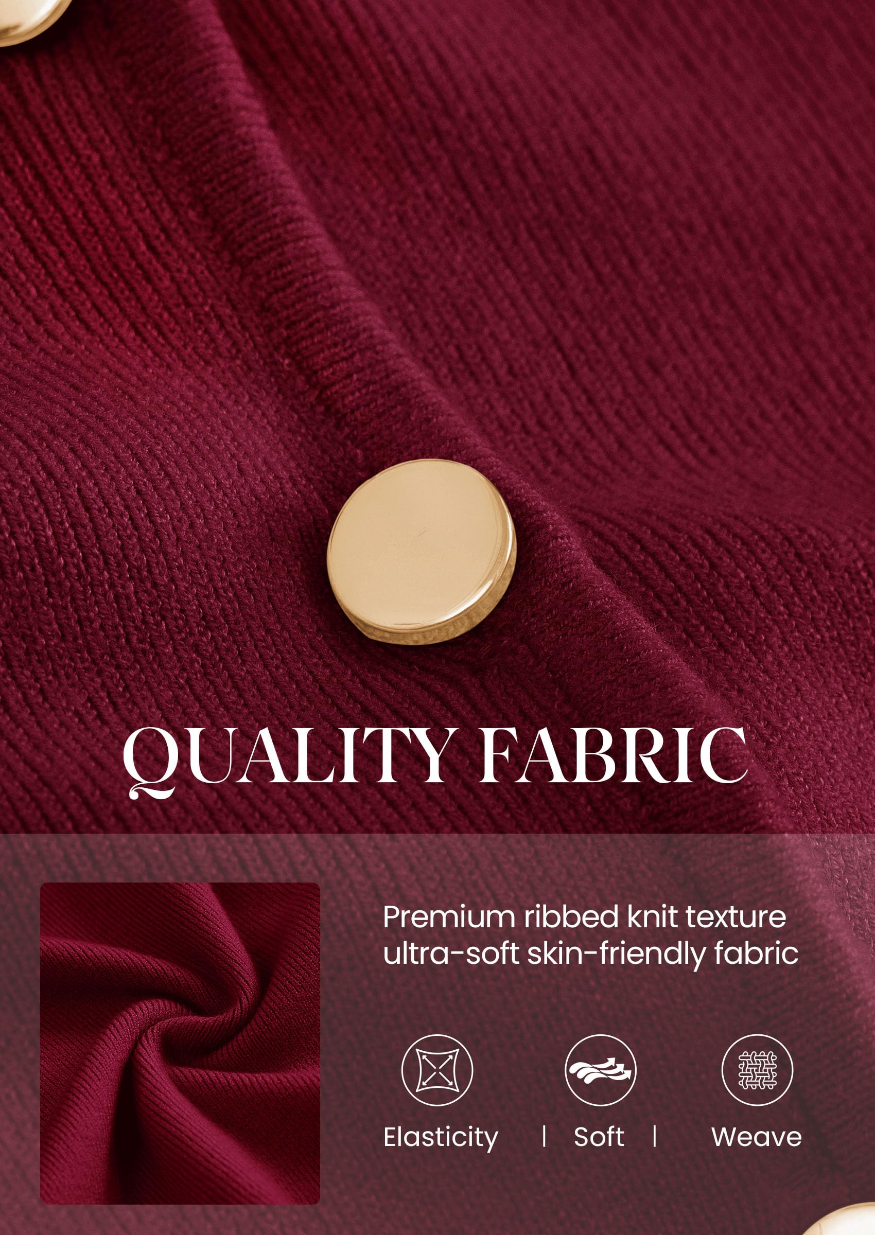 PRETTYGARDEN Button Up Cardigan Sweaters for Women | Slim Fitted Knitwear,Long Sleeve Lightweight Knit Cardigans,Business Casual Outfits Work Tops,Layering Piece for Fall&Winter