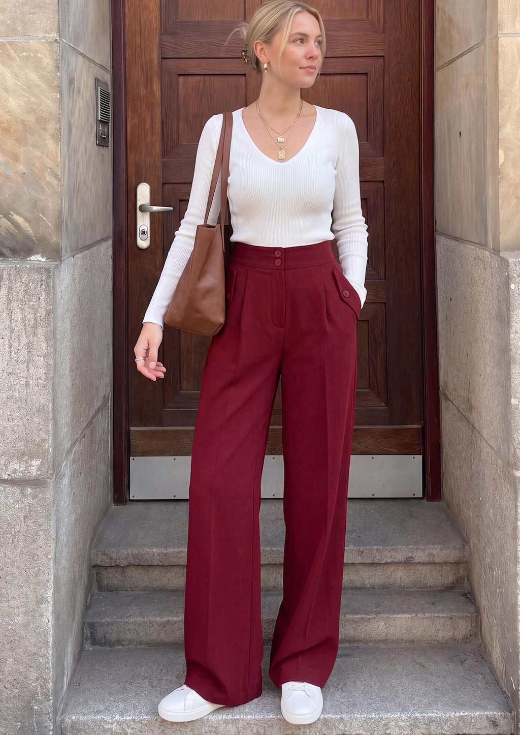 PRETTYGARDEN Women's Wide Leg Work Dress Pants Trousers | Palazzo Pant with Pockets, Lightweight Flowy, High Elastic Waistband, Office Wear, Business Casual Outfits, Fashion Clothing
