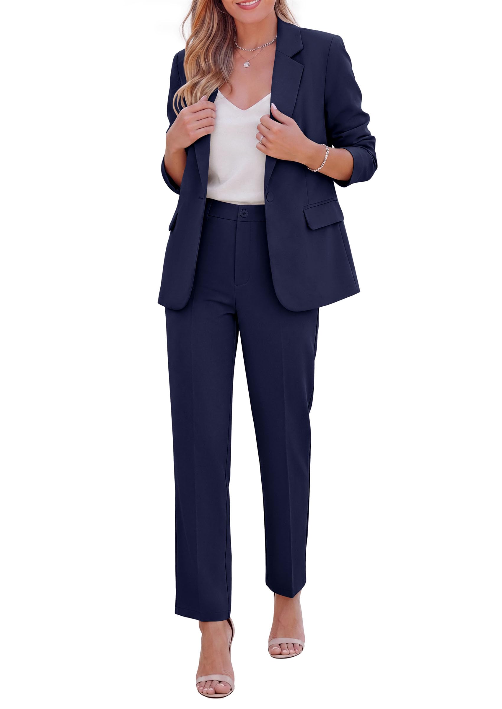 PRETTYGARDEN Two Piece Sets for Women Dressy Pant Suits