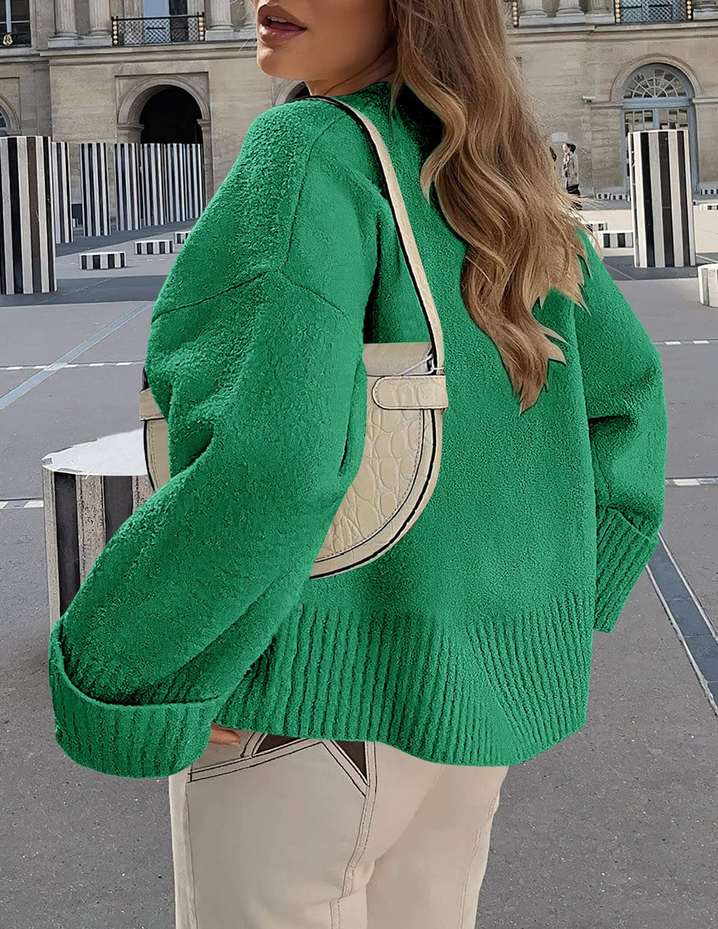 PRETTYGARDEN Women's Fall Oversized Sweaters Casual Crewneck Pullover Long Sleeve Fuzzy Chunky Knit Tops Blouse