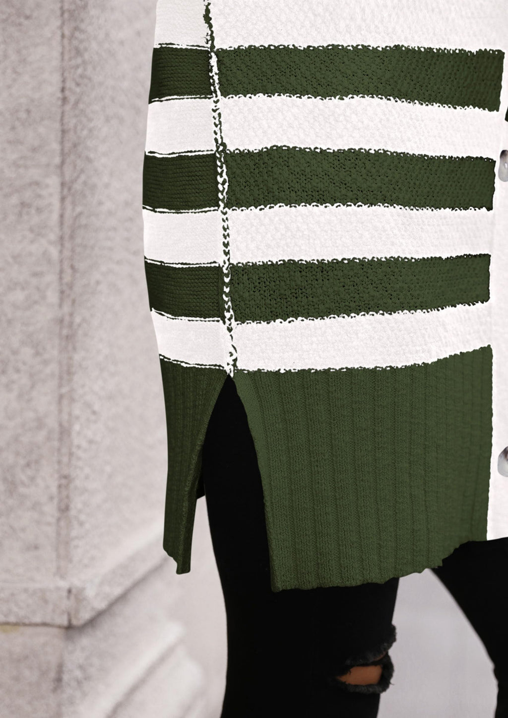 PRETTYGARDEN Women's Winter Striped Cardigan Sweaters Long Sleeve Button Down Open Front Chunky Knit Oversized Sweater Coat