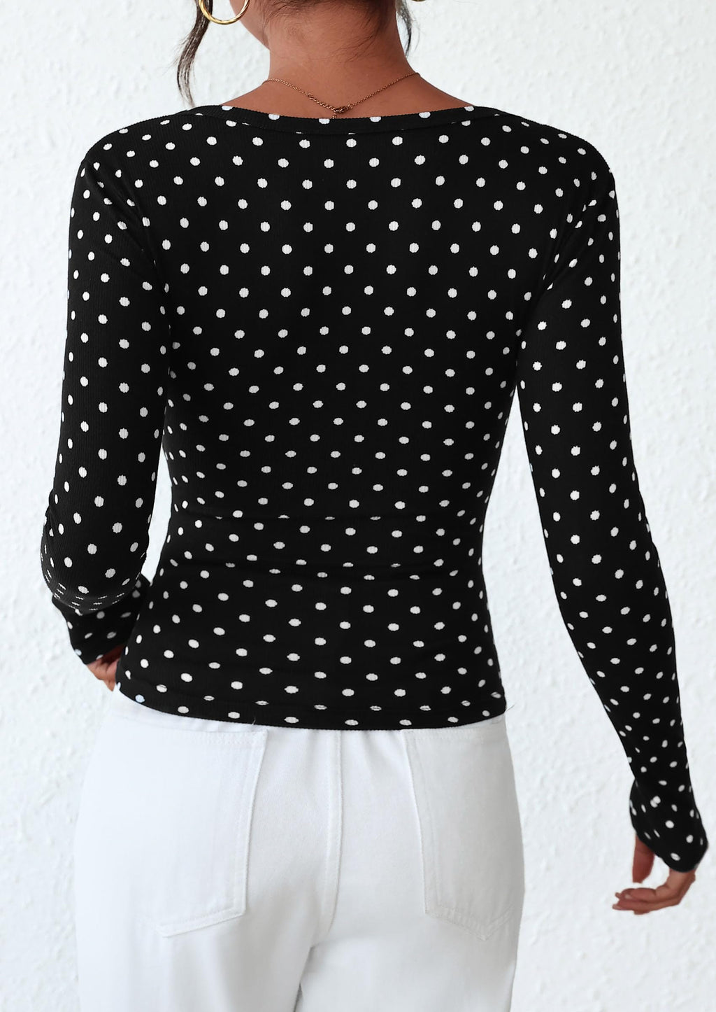 PRETTYGARDEN Women's Fall Long Sleeve Henley T Shirts Button Ribbed Knit Slim Fit Basic Tops Blouse Casual Outfits