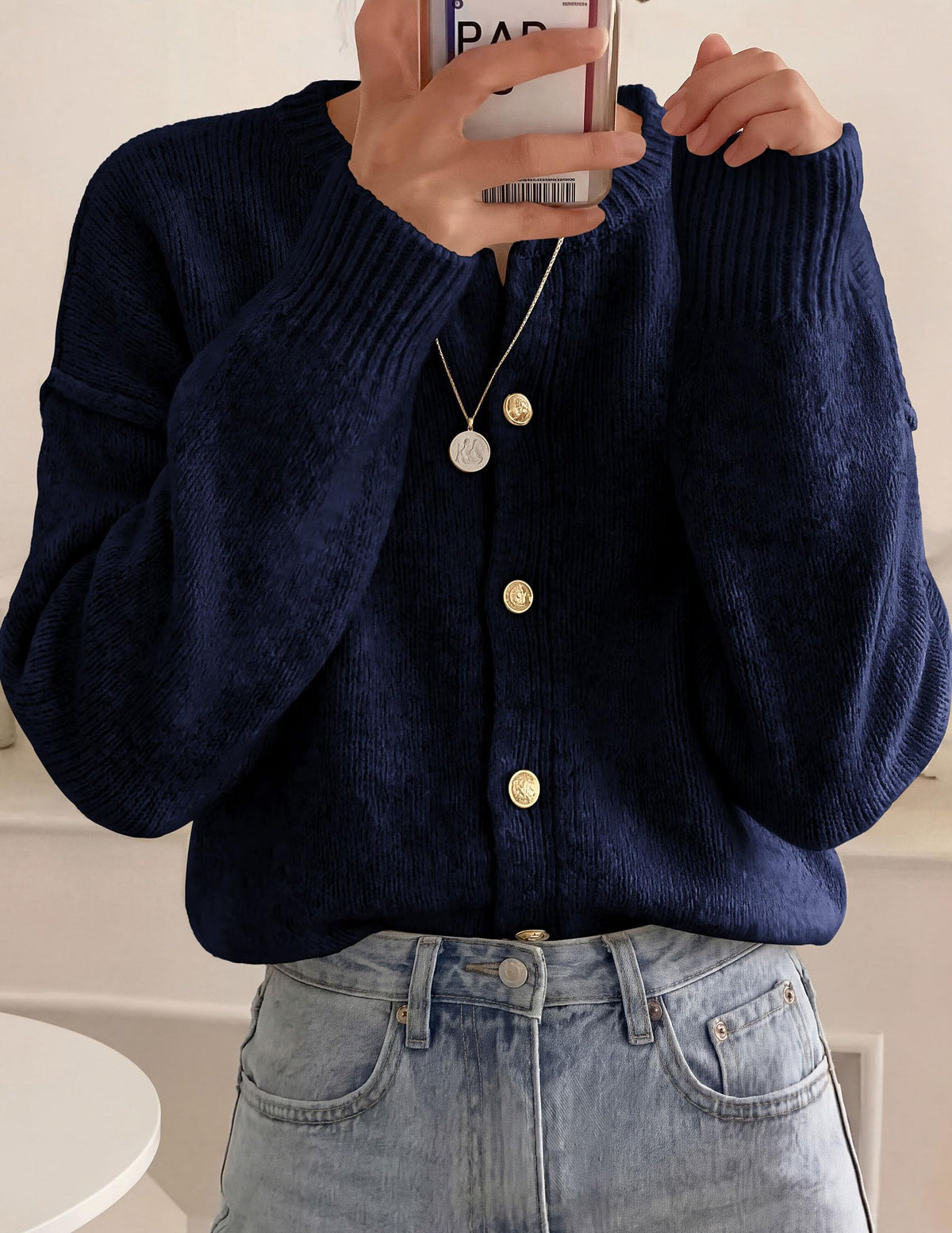 PRETTYGARDEN Women's Button up Chunky Knit Cardigan Sweaters Crew Neck, Long Sleeve, Oversized Sweaters, Relaxed Fit, Soft Cozy Casual Outerwear, Fall Outfits, Winter Fashion Clothing