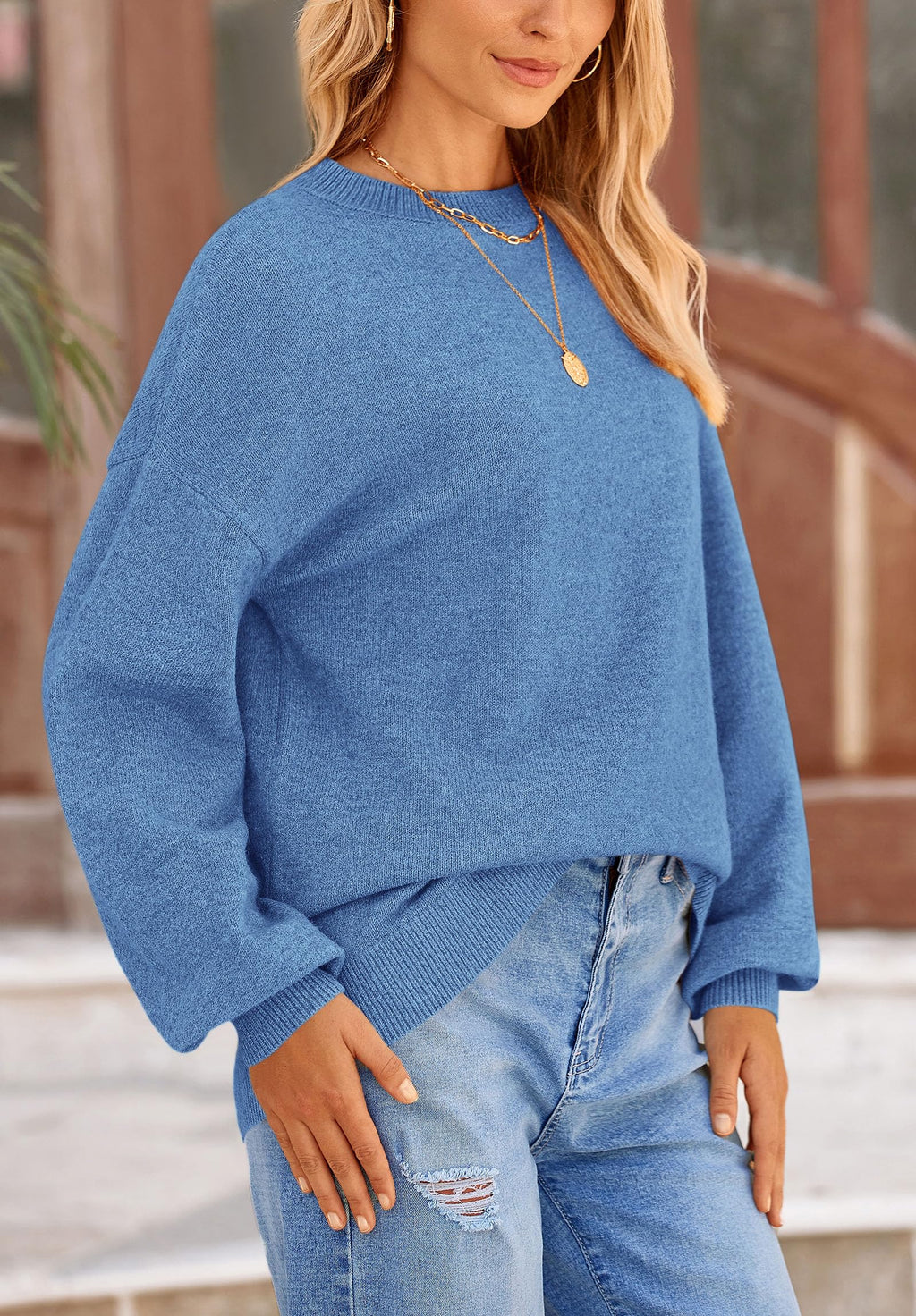 PRETTYGARDEN Women's Fall Sweaters Casual Crew Neck Long Sleeve Pullover Tops Ribbed Knit Loose Fit Winter Clothes