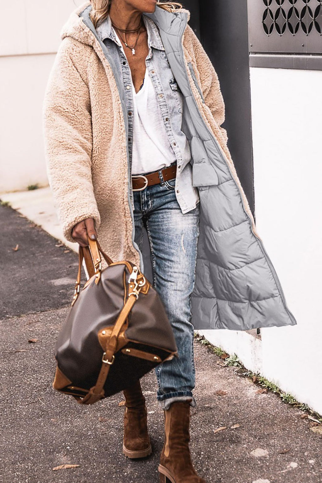 PRETTYGARDEN Women's Winter Fashion Clothes Oversized Shearling Fleece Long Coats Jackets