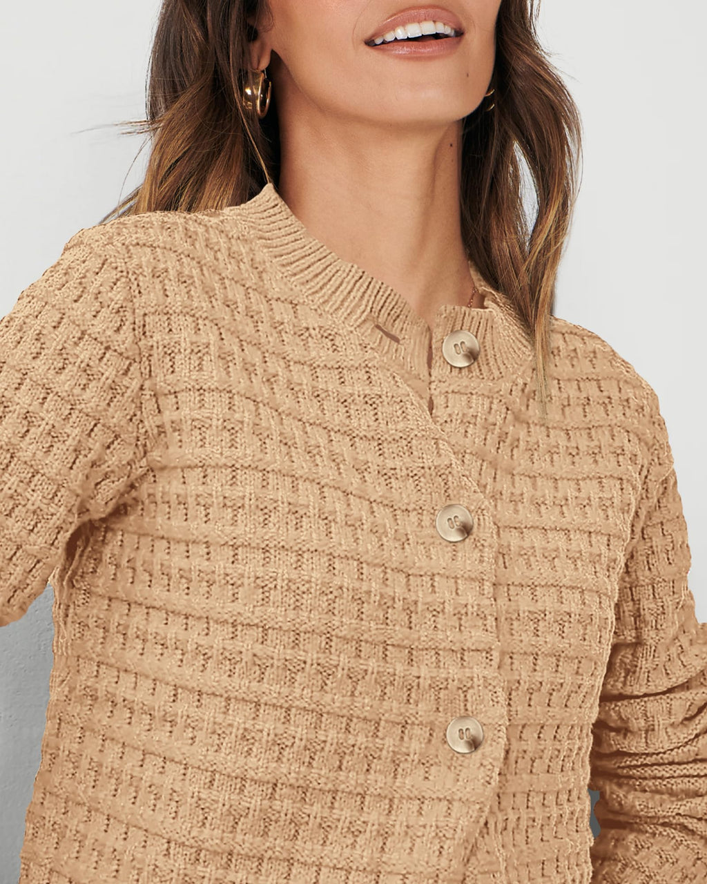 PRETTYGARDEN Women's Knit Cardigan Sweaters Casual Long Sleeve Open Front Button Down Trendy Jackets Outerwear