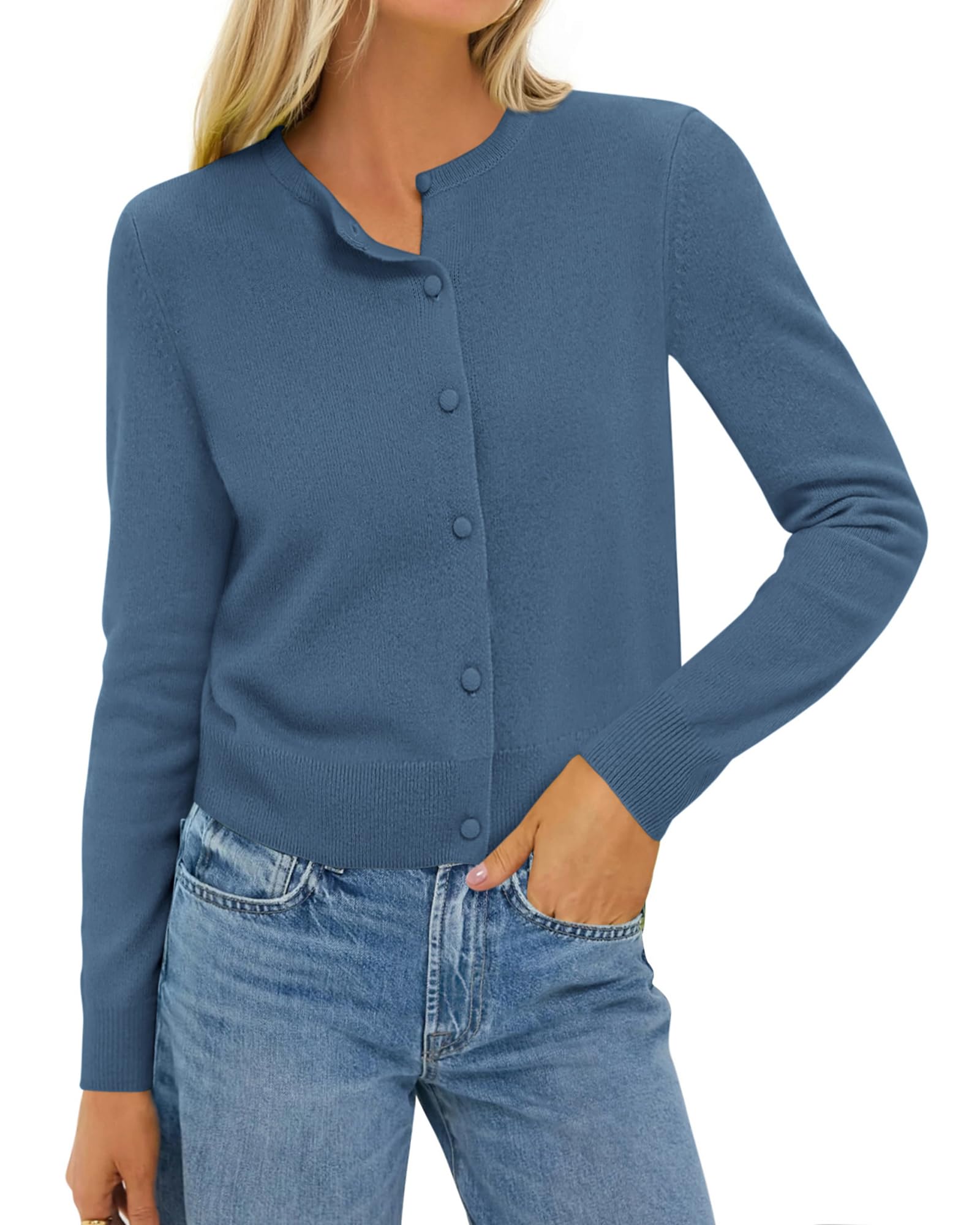 BTFBM Cardigan Sweaters for Women Lightweight Sweater Button Down Casual Knit Shrugs Tops Spring Fashion Clothing