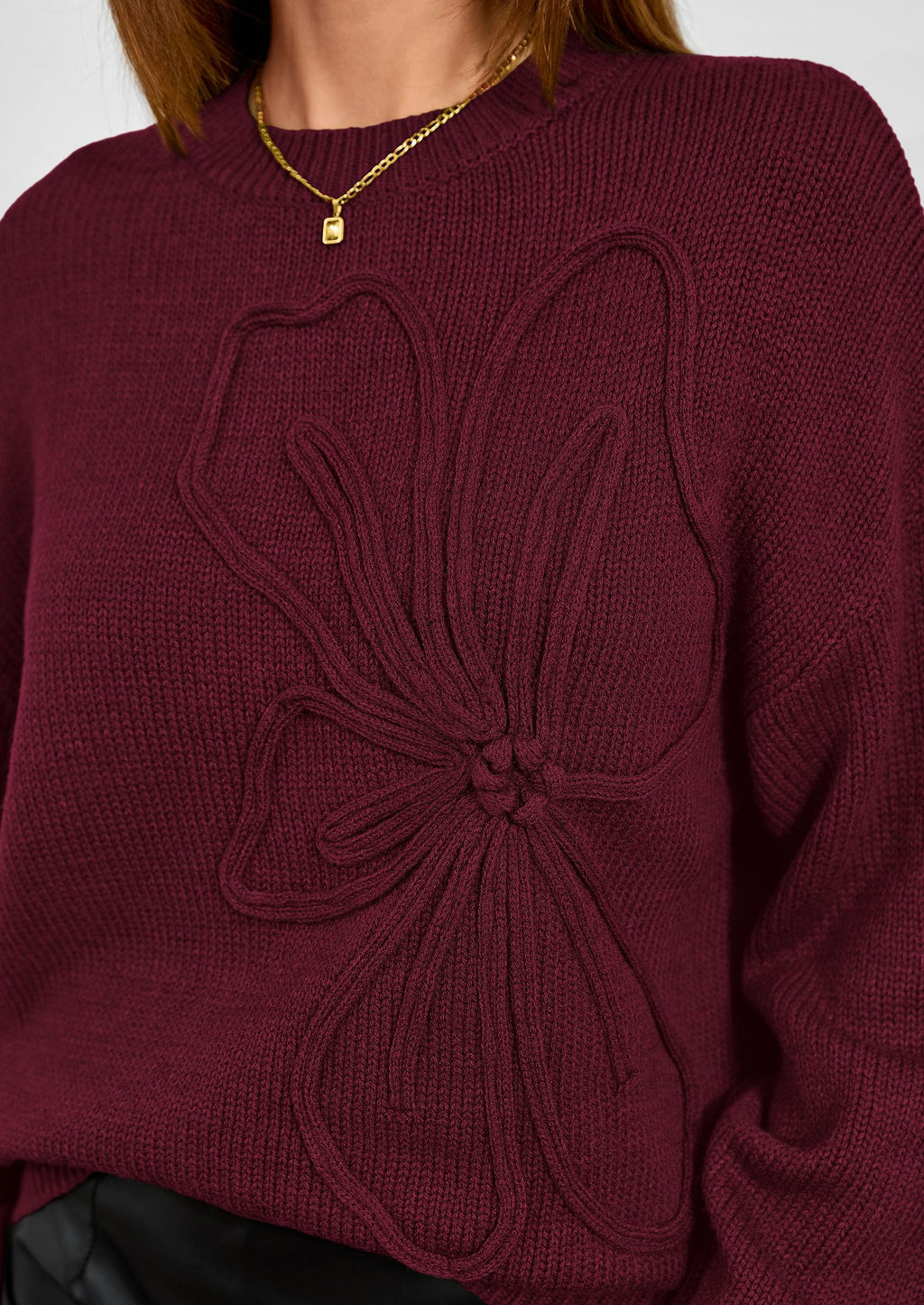PRETTYGARDEN Womens Sweaters  Fall Fashion Long Sleeve Crewneck Floral Knit Pullover Sweater Tops Winter Clothes