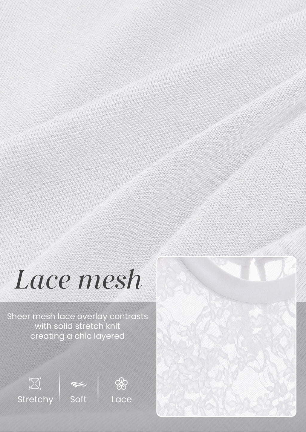 PRETTYGARDEN Womens Mesh Sheer Shirts Lace Long Sleeve Tops