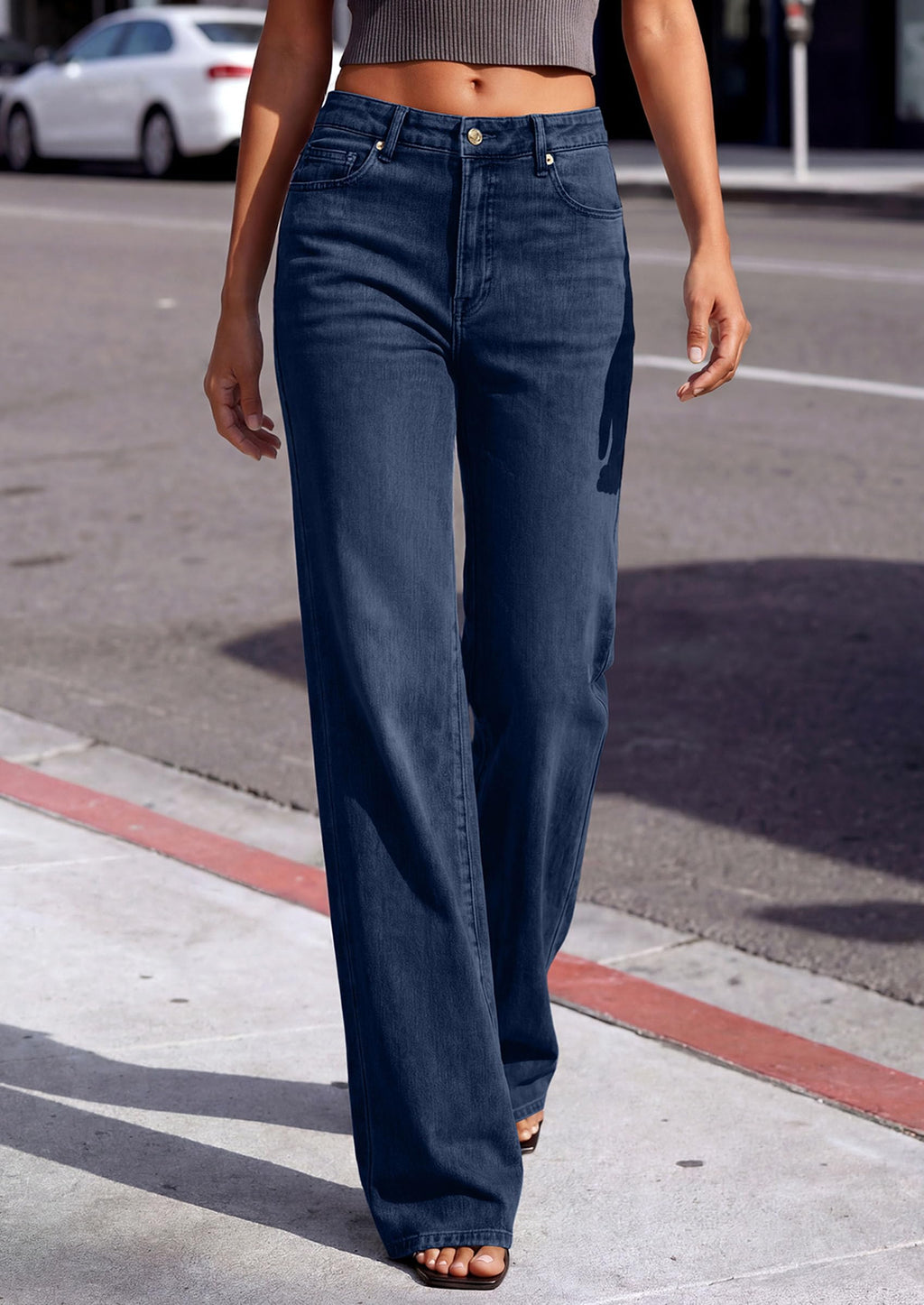 PRETTYGARDEN Women's Wide Leg Jeans High Waisted Denim Pants | Stretchy Flare Jeans, Comfy Soft, Basic-5-Pocket, Trendy Bottoms, Casual Office Wear, Going Out Outfits, Fashion Clothing