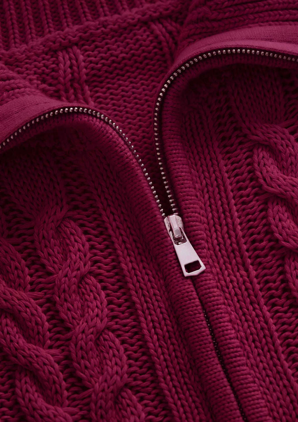PRETTYGARDEN Women's Cable Knit Cropped Cardigan Sweaters Oversized Sweater, Long Sleeve Zip Up Jacket, Collared Neck, Ribbed Hem, Cozy Soft Casual Wear, Fall Clothes Winter Outerwear