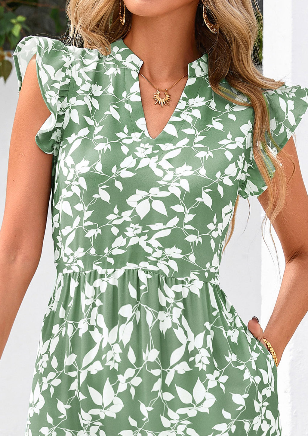 Visit the PRETTYGARDEN Store PRETTYGARDEN Women's Summer Floral Midi Dress Cap Sleeve V Neck Ruffle Long Flowy Boho Casual Beach Vacation Dresses
