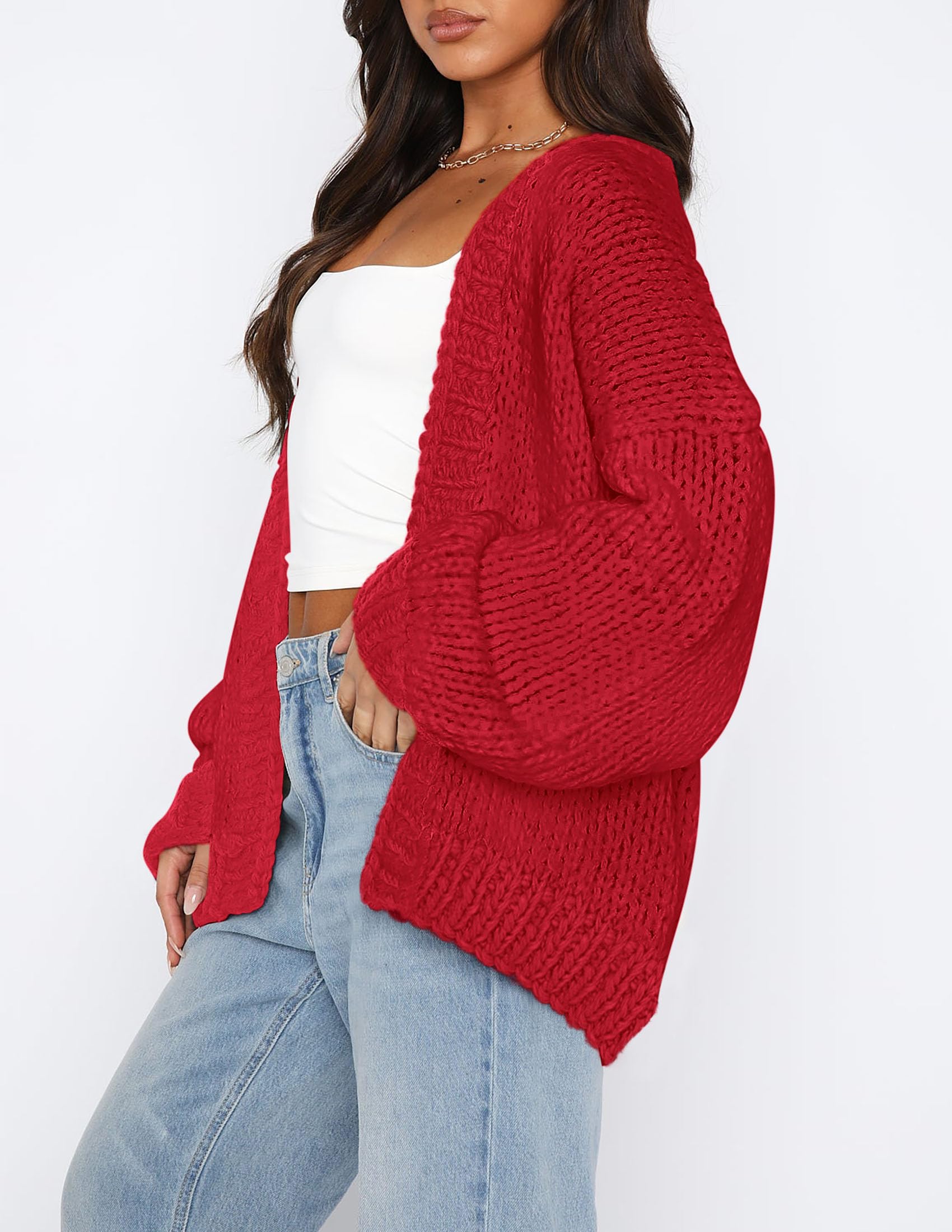 PRETTYGARDEN Cardigan Sweaters for Women Trendy Fall Fashion Long Sleeve Chunky Knit Cardigans Winter Clothing Outfits