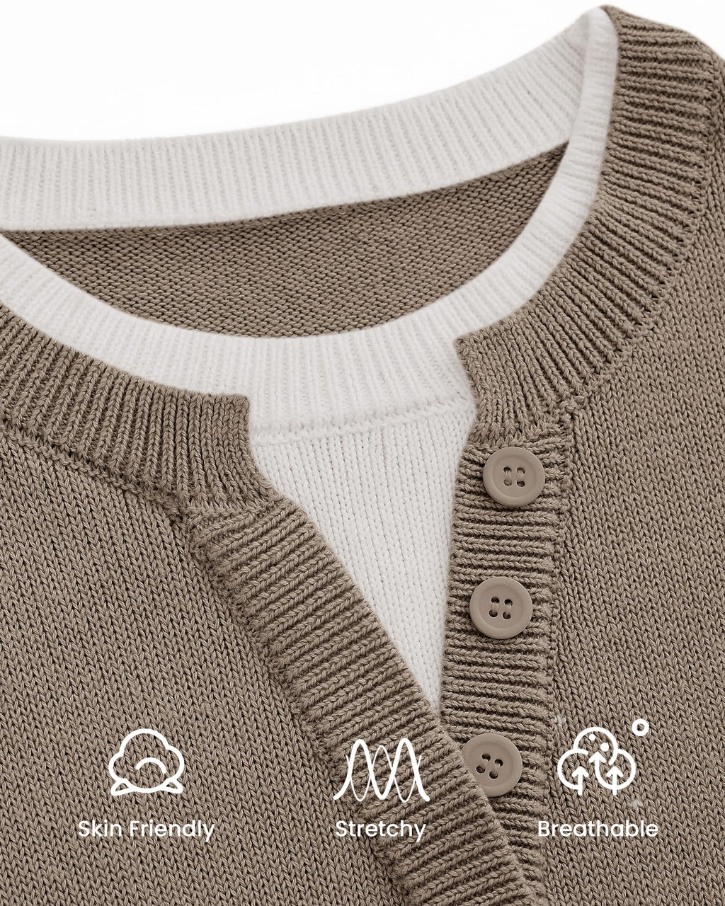 BTFBM Women Long Sleeve Crew Neck Sweaters Tops, 2 in1 Knitted Pullover, Deco Buttons, Oversized, Stretchy, Vacation, Business Casual Outfits, Fall Winter Trendy