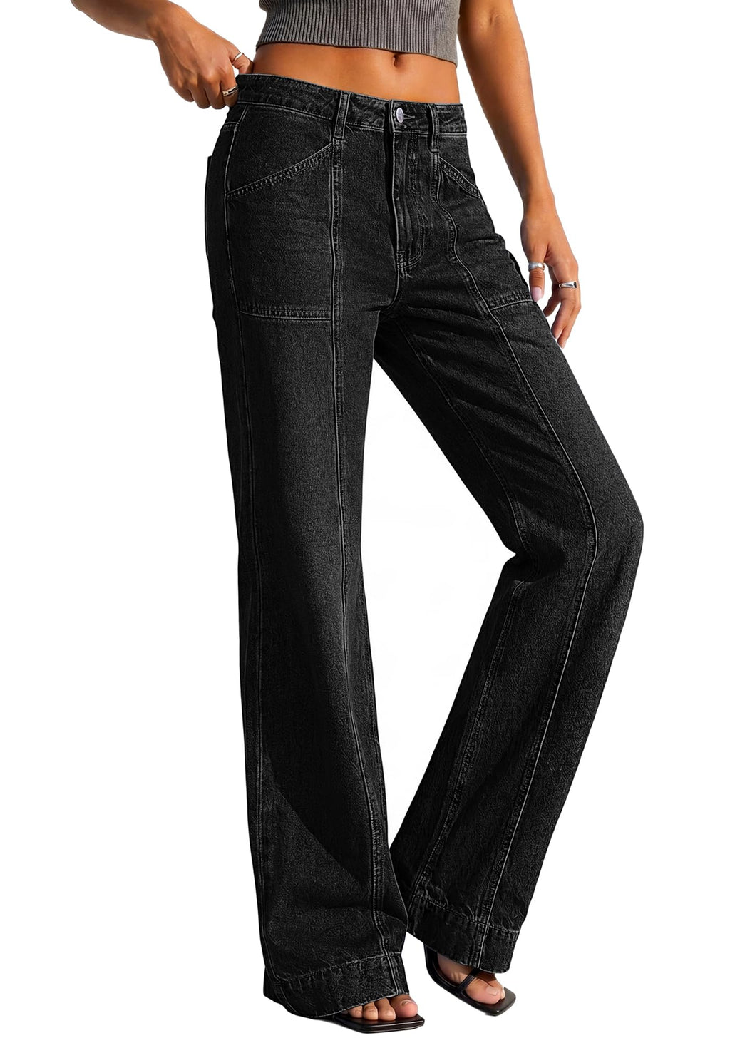 BTFBM Straight Leg Jeans for Women Stretchy Curve Appeal Pants Front Seam, Little Flare Bootcut Jean, High Waisted Denim Pockets, Travel Airport Outfits, Trendy Fall Fashion Clothing