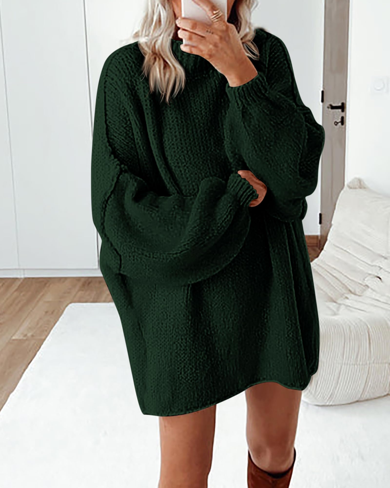 BTFBM Sweaters for Women Fall Long Sleeve Mock Neck Cable Knit Oversized Sweater Pullover Tops Thick Winter Clothes