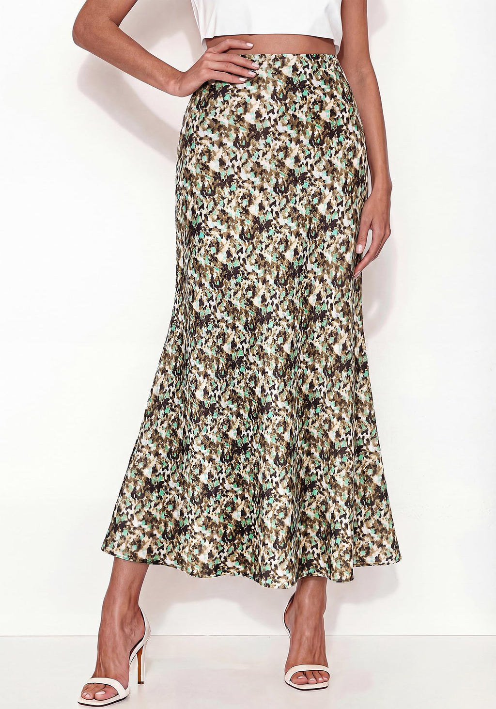 BTFBM Maxi Skirts for Women Summer Spring Boho Lightweight A Line High Waisted Wedding Guest Party Silk Midi Skirt