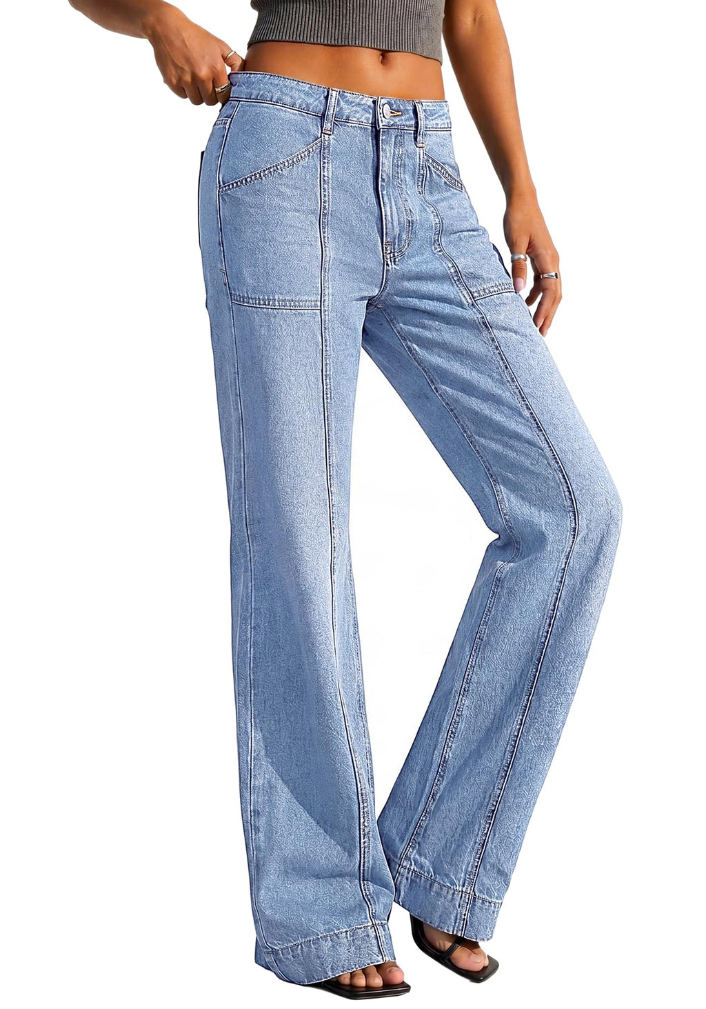 BTFBM Straight Leg Jeans for Women Stretchy Curve Appeal Pants Front Seam, Little Flare Bootcut Jean, High Waisted Denim Pockets, Travel Airport Outfits, Trendy Fall Fashion Clothing