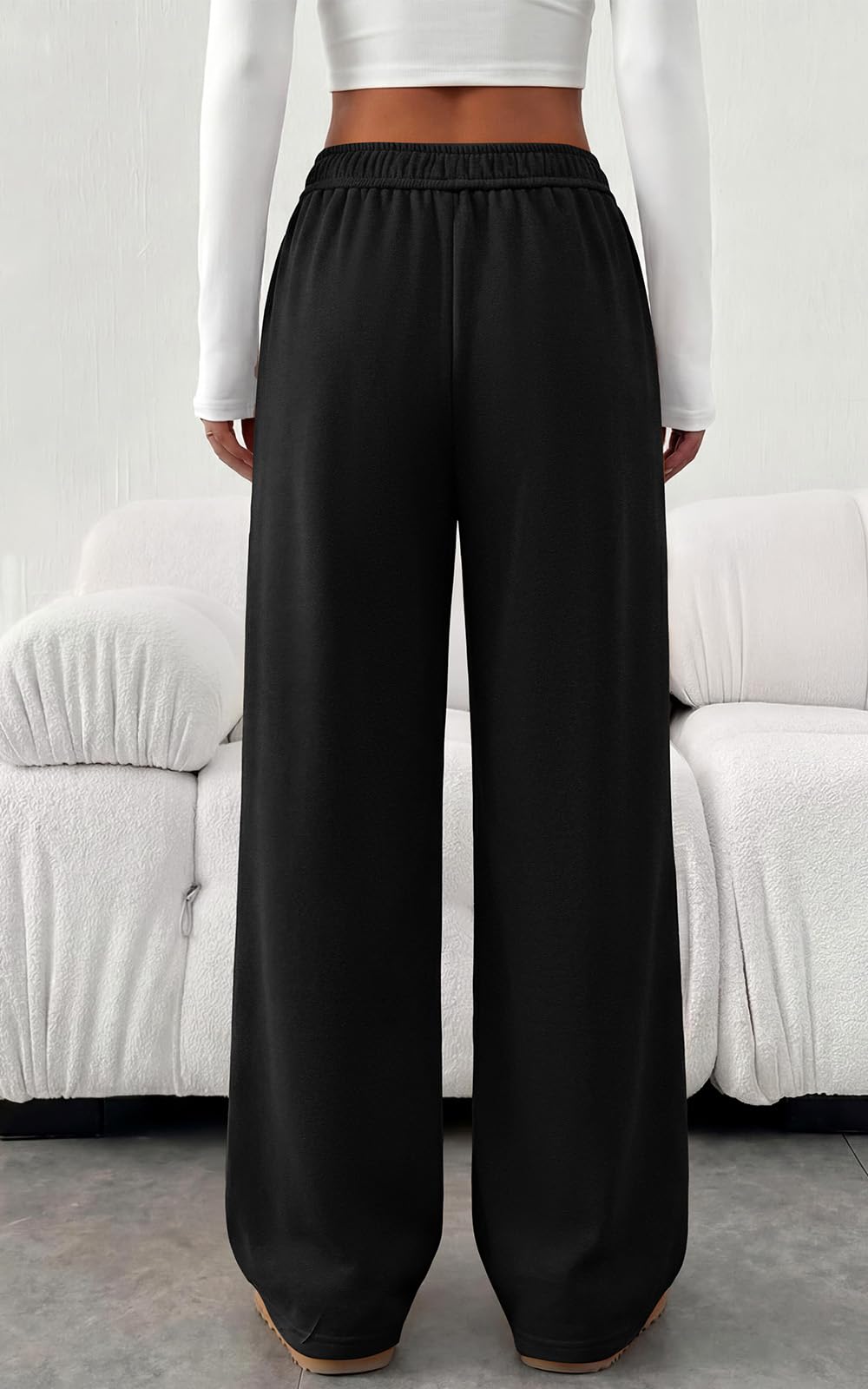 PRETTYGARDEN Fall Womens Sweatpants Baggy Wide Leg Pants with Pockets | Elastic Waist Loose Lounge Pants for Women, Tailored Soft Cotton Sweatpants Women, Fashion Y2k Outfits, Jogger Sweatpant