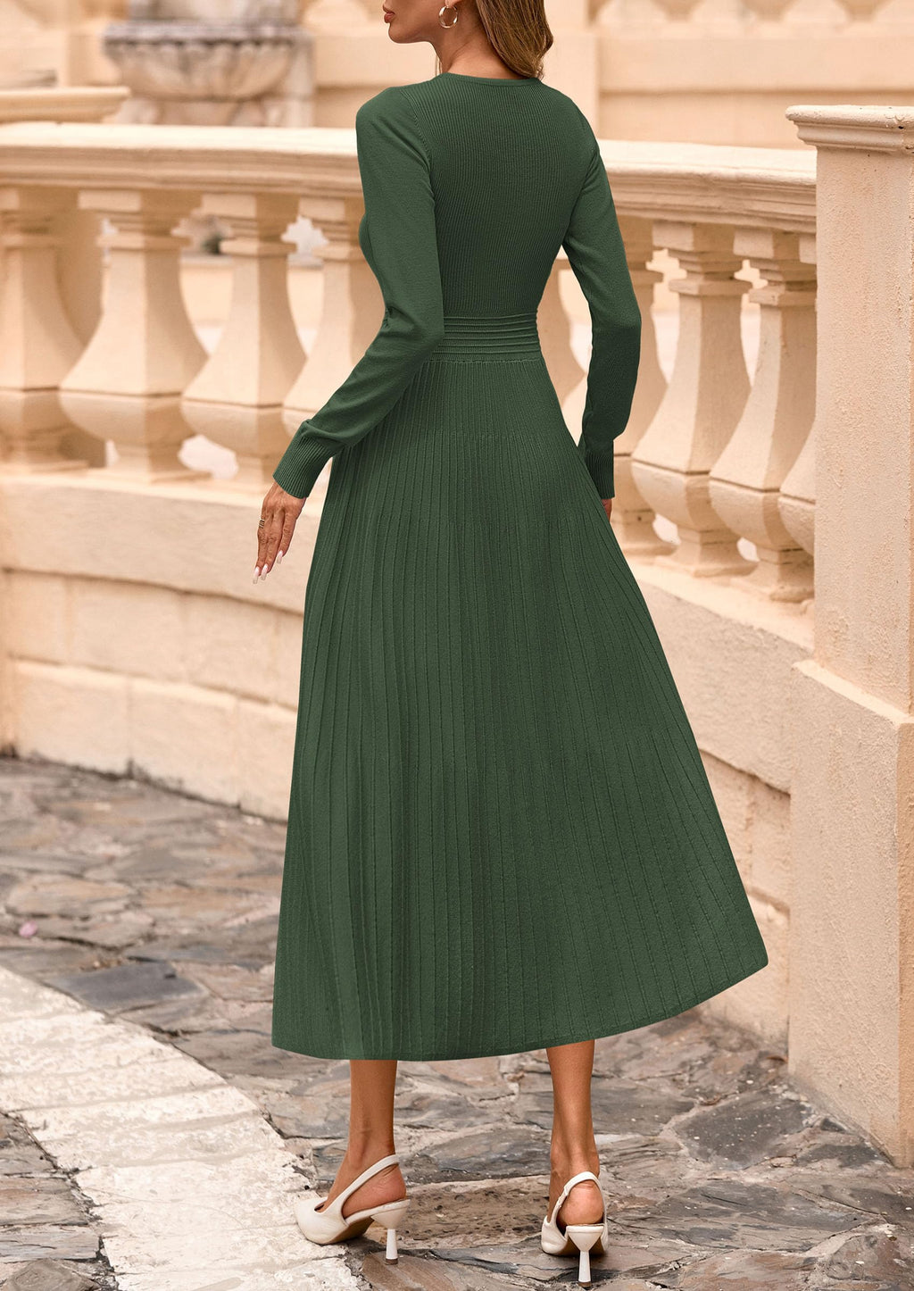 PRETTYGARDEN Womens Sweater Dress  Long Sleeve Elegant Knit A Line Fall Wedding Guest Cocktail Midi Winter Dresses