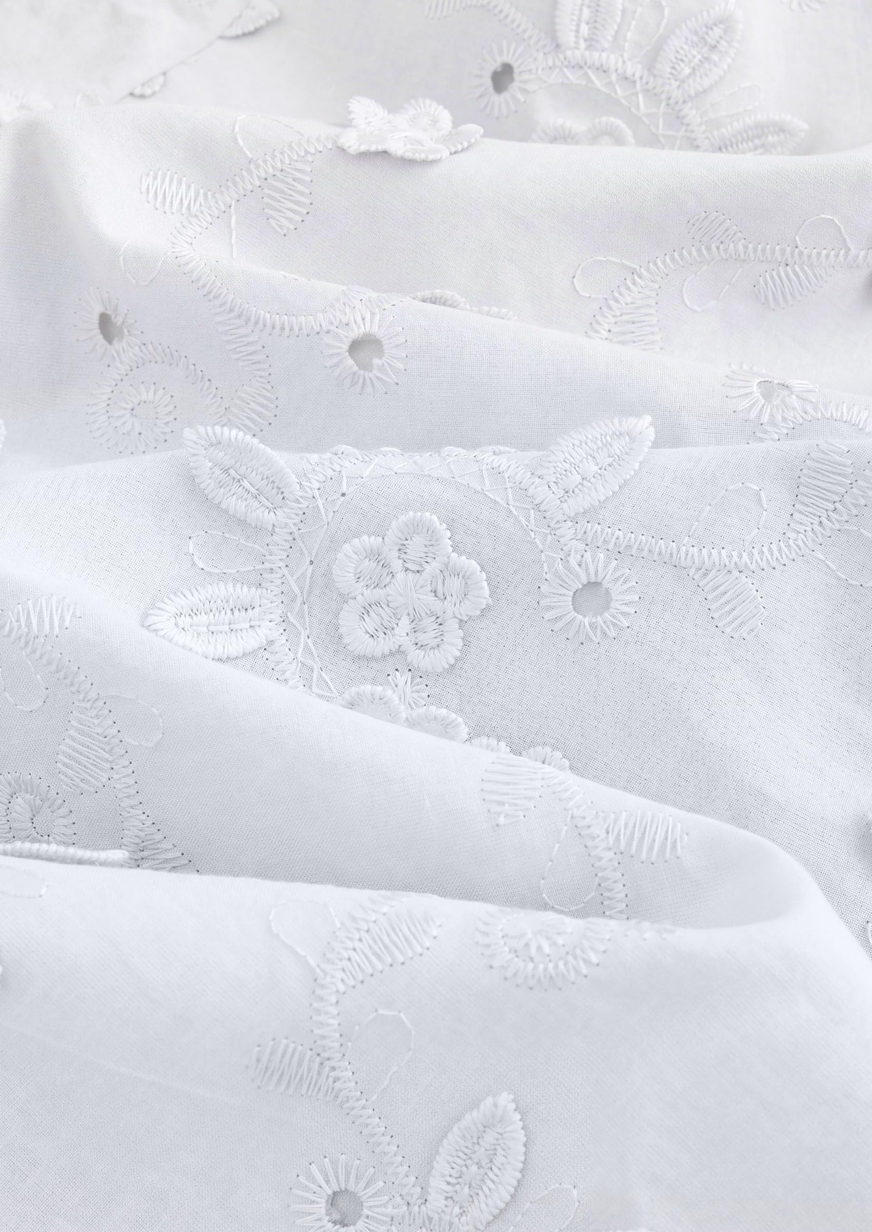 PRETTYGARDEN Women's Floral Embroidered Button Down Shirts | Ladies Dressy Fall Blouses, Long Sleeves, Ruffle Neck, Elegant Boho Eyelet Tops for Work, Business & Spring Casual Outings