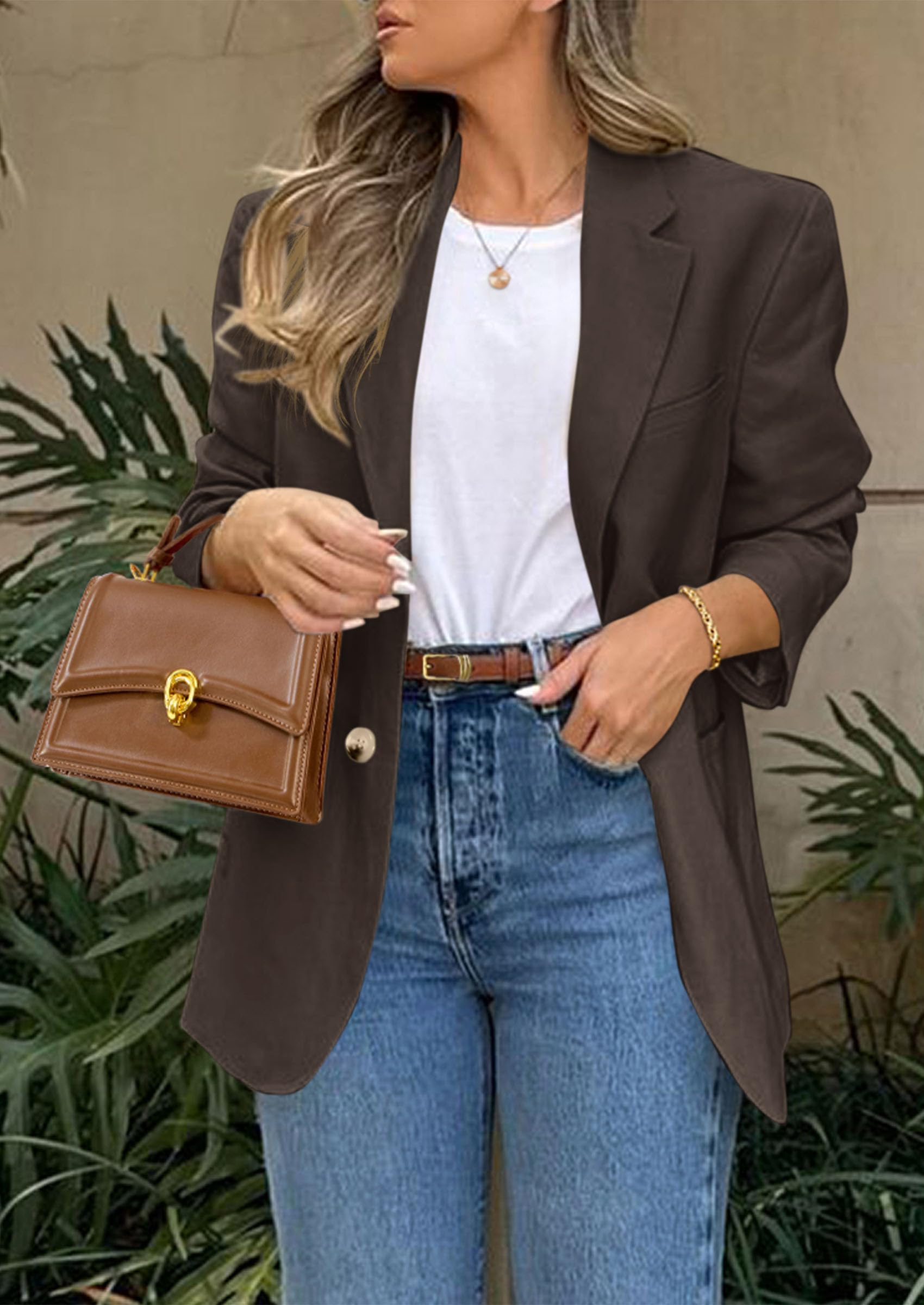 PRETTYGARDEN Blazers for Women Business Casual Long Sleeve Lapel Open Front Suit Jacket Work Blazer with Pockets