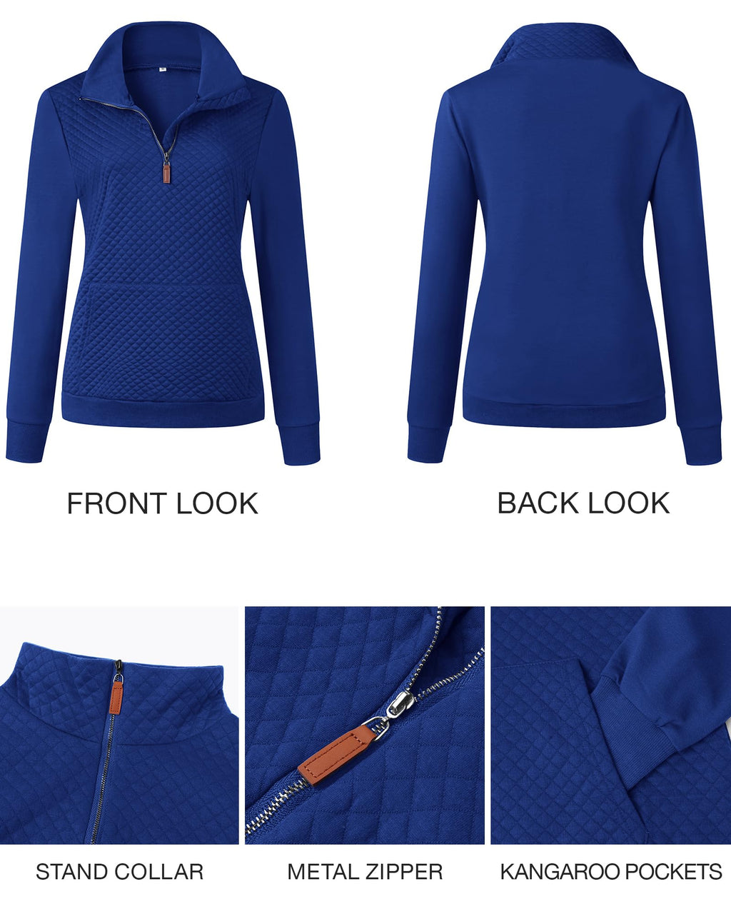BTFBM Women Fashion Quilted Pattern Lightweight Zipper Long Sleeve Plain Casual Ladies Sweatshirts Pullovers Shirts Tops