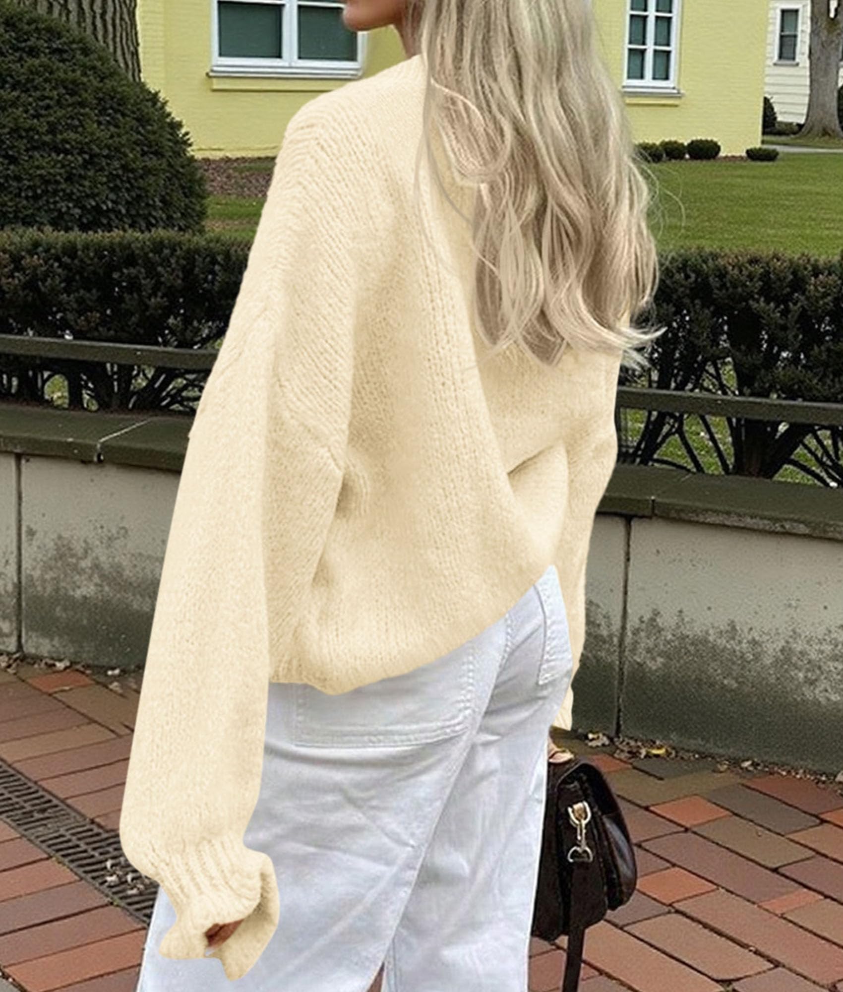 PRETTYGARDEN Womens Cropped Cardigans Trendy Ruffle Open Front Chunky Knit Sweater Oversized Button Down Fall Clothes